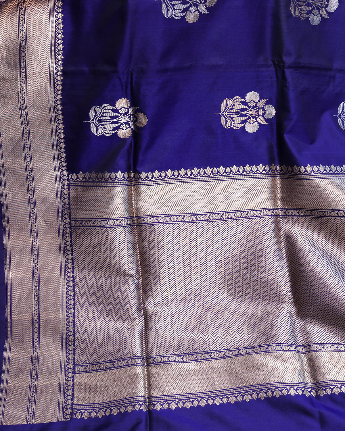 Cobalt Blue Banarasi Silk Handloom Saree