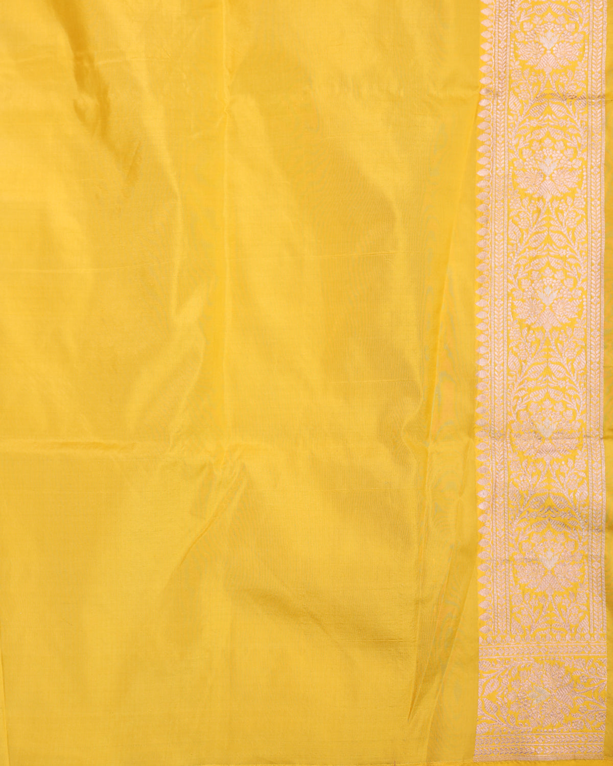 Vibrant Canary Yellow Banarasi Silk Saree
