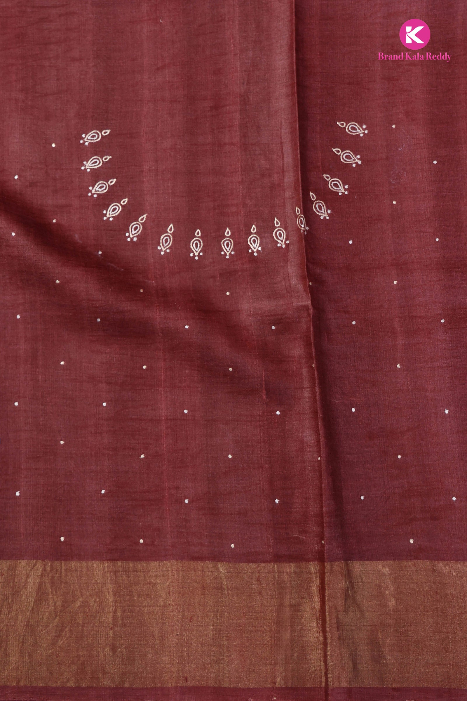 Printed maroon saree