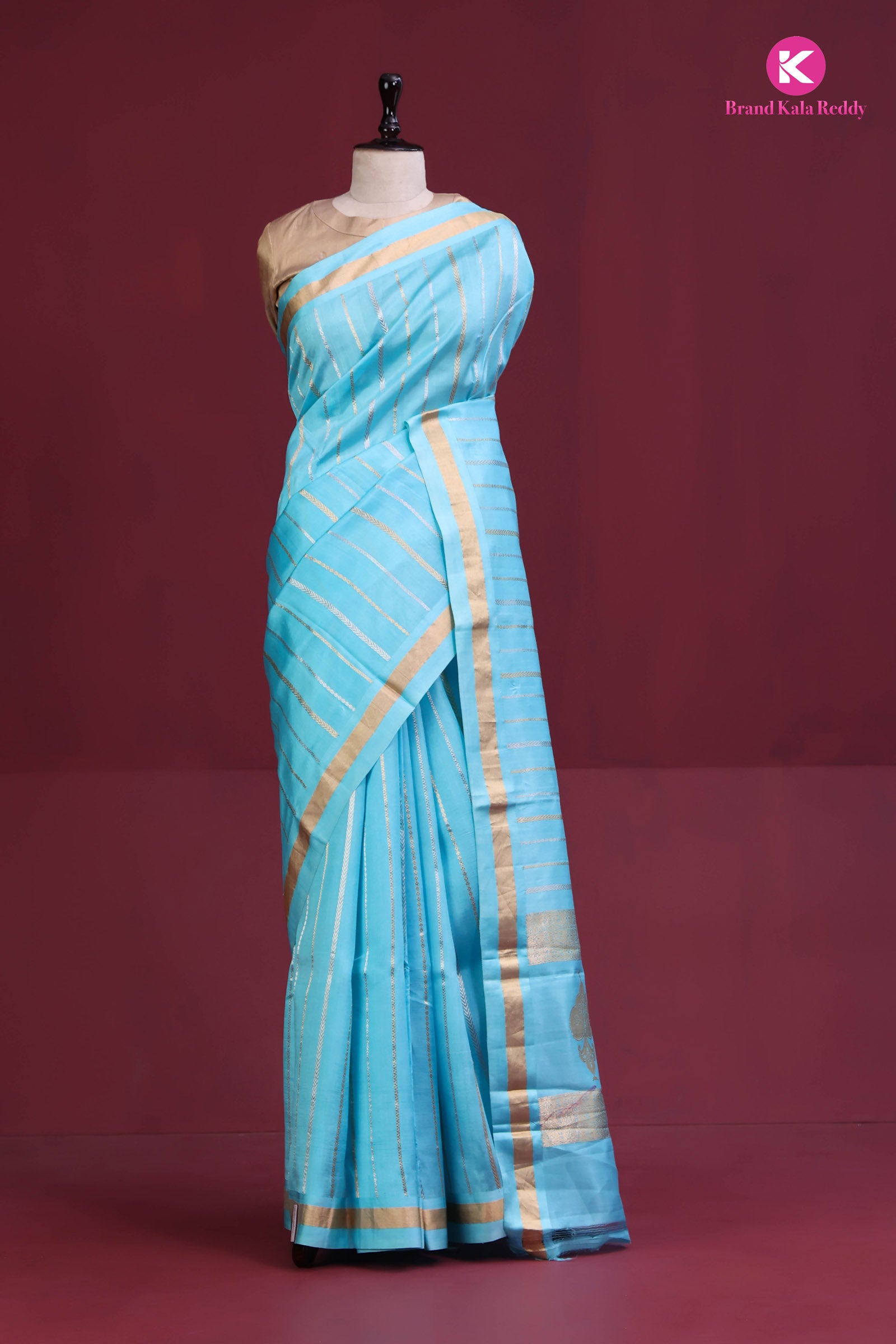 light blue mashru saree