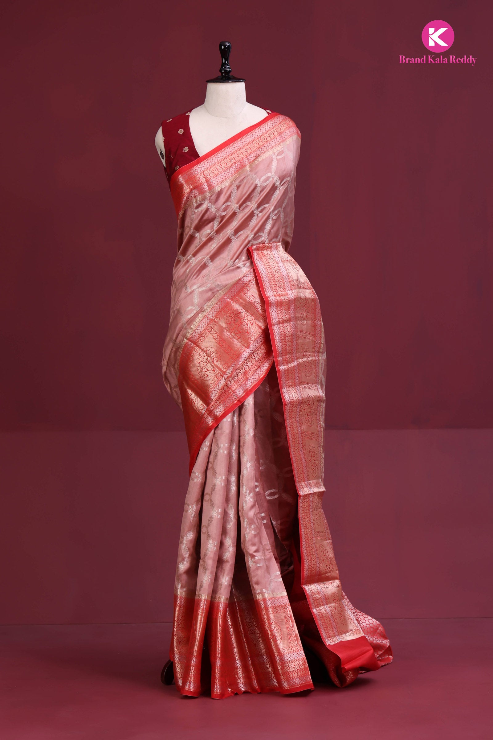 Red tissue saree
