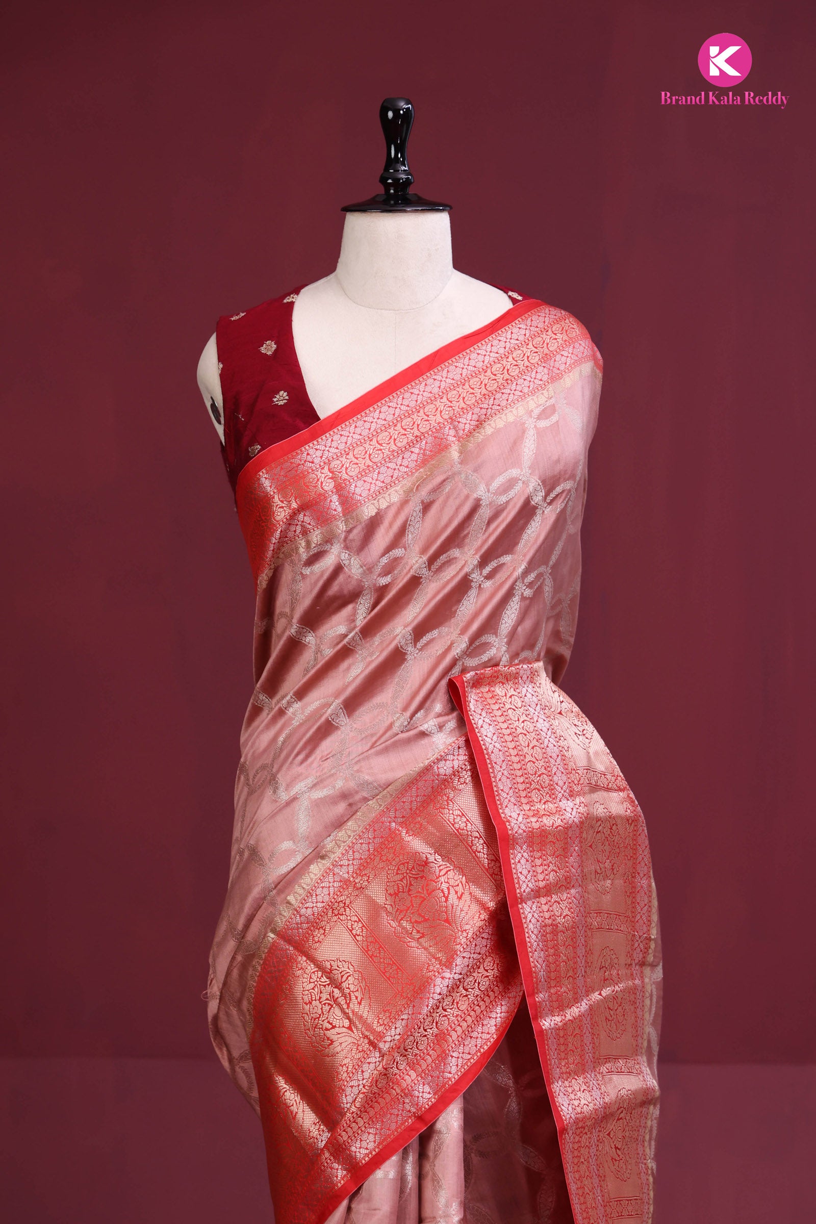 Red tissue saree