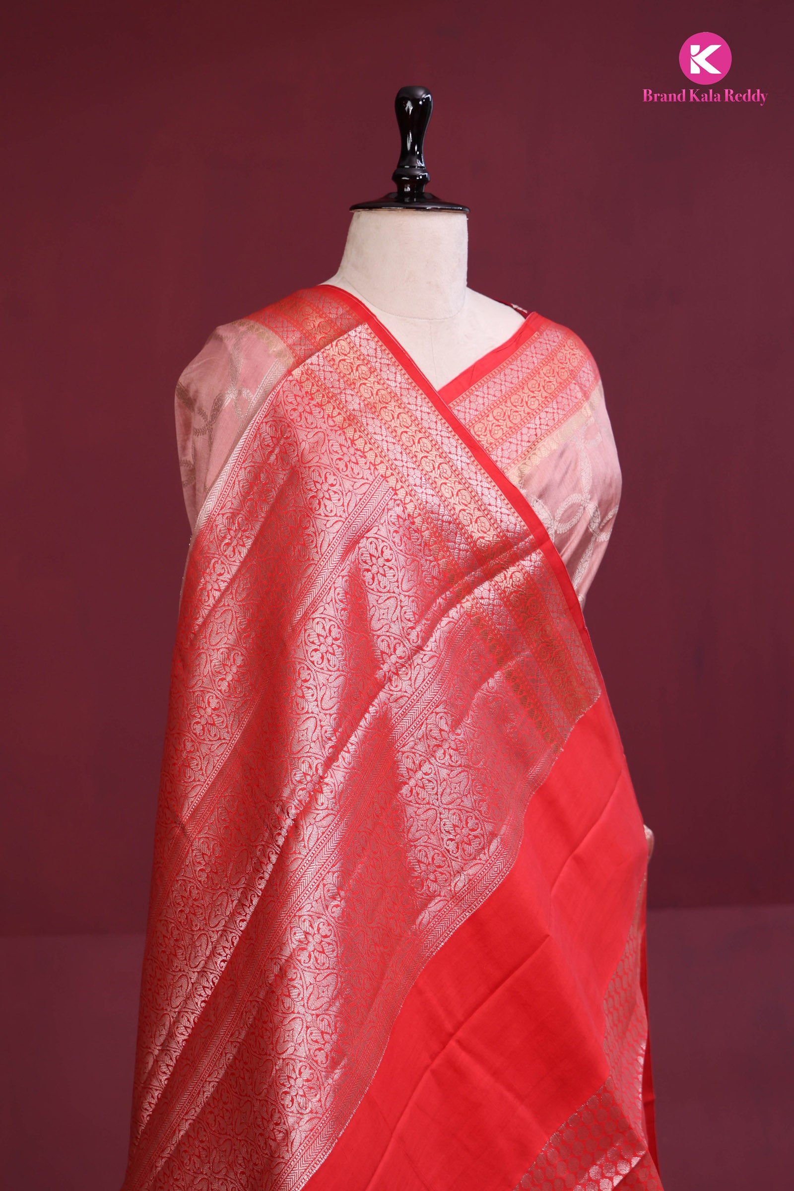 Red tissue saree
