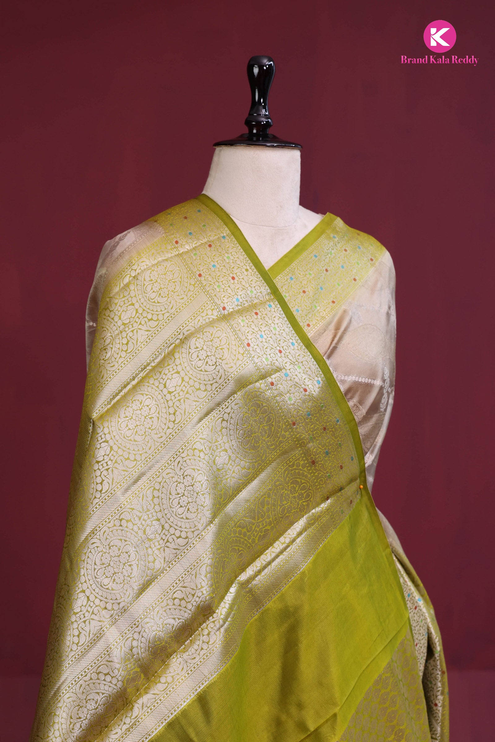 mud colour saree with olive border
