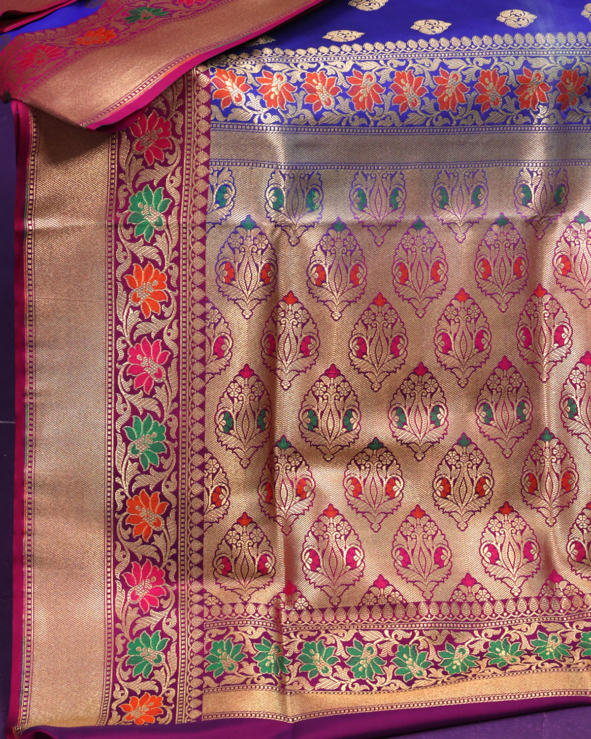 Royal Blue Banarasi Saree