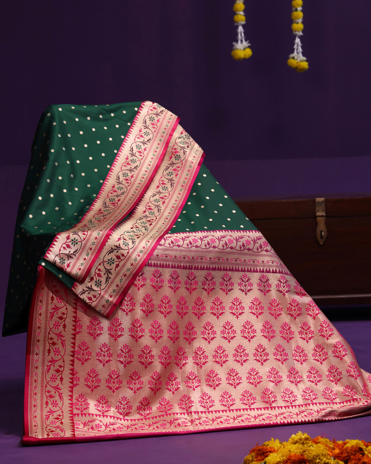 Banarasi Virasat: A Bottle Green Ode to Tradition