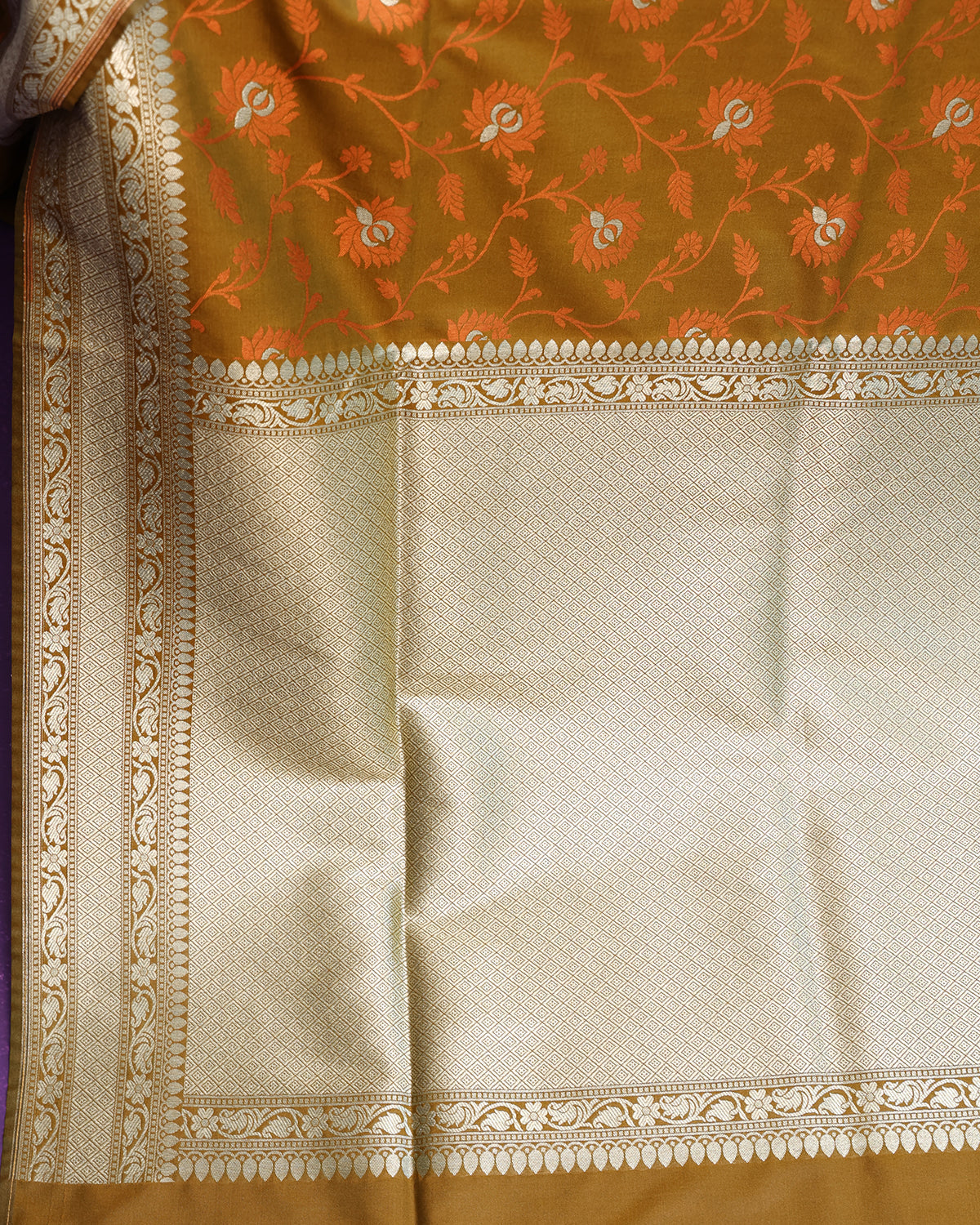 The Olive color Thread of Banaras Tanchoi