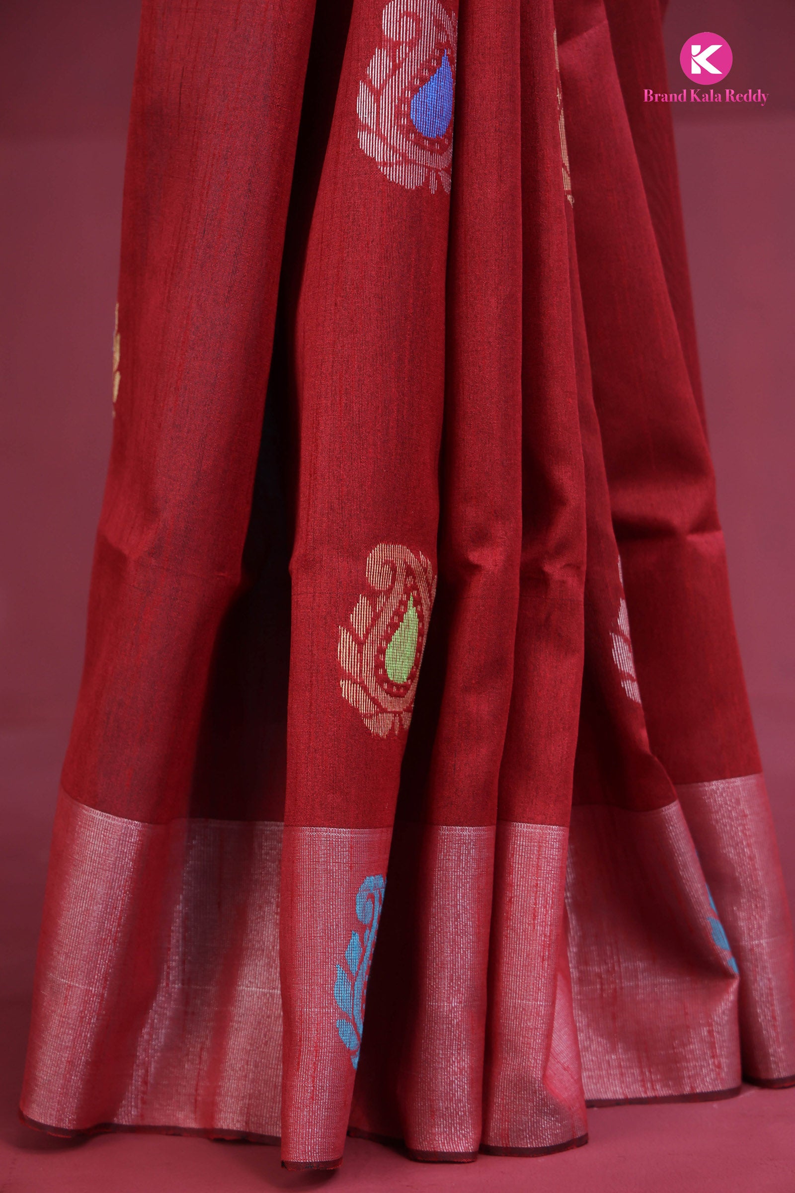 Garnet Grace Moonga Tussar Silk Saree