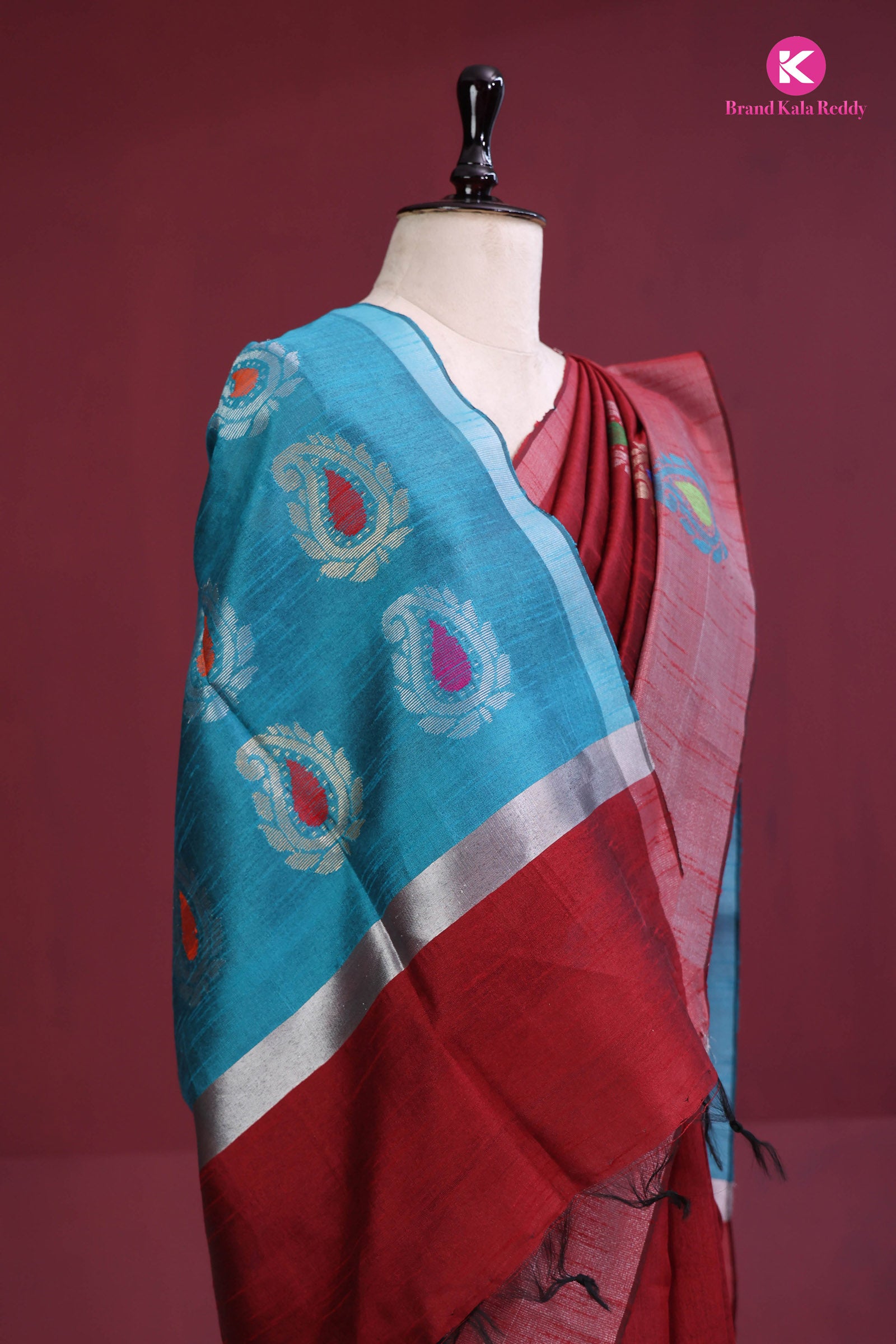Garnet Grace Moonga Tussar Silk Saree