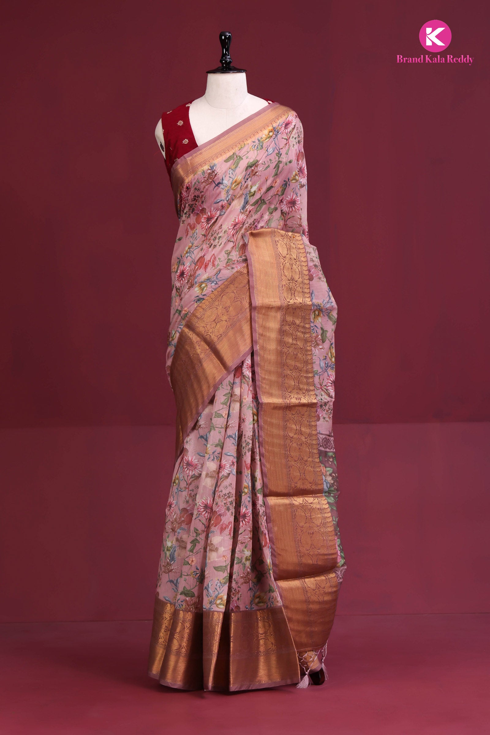 Blush Garden – Printed Silk Elegance