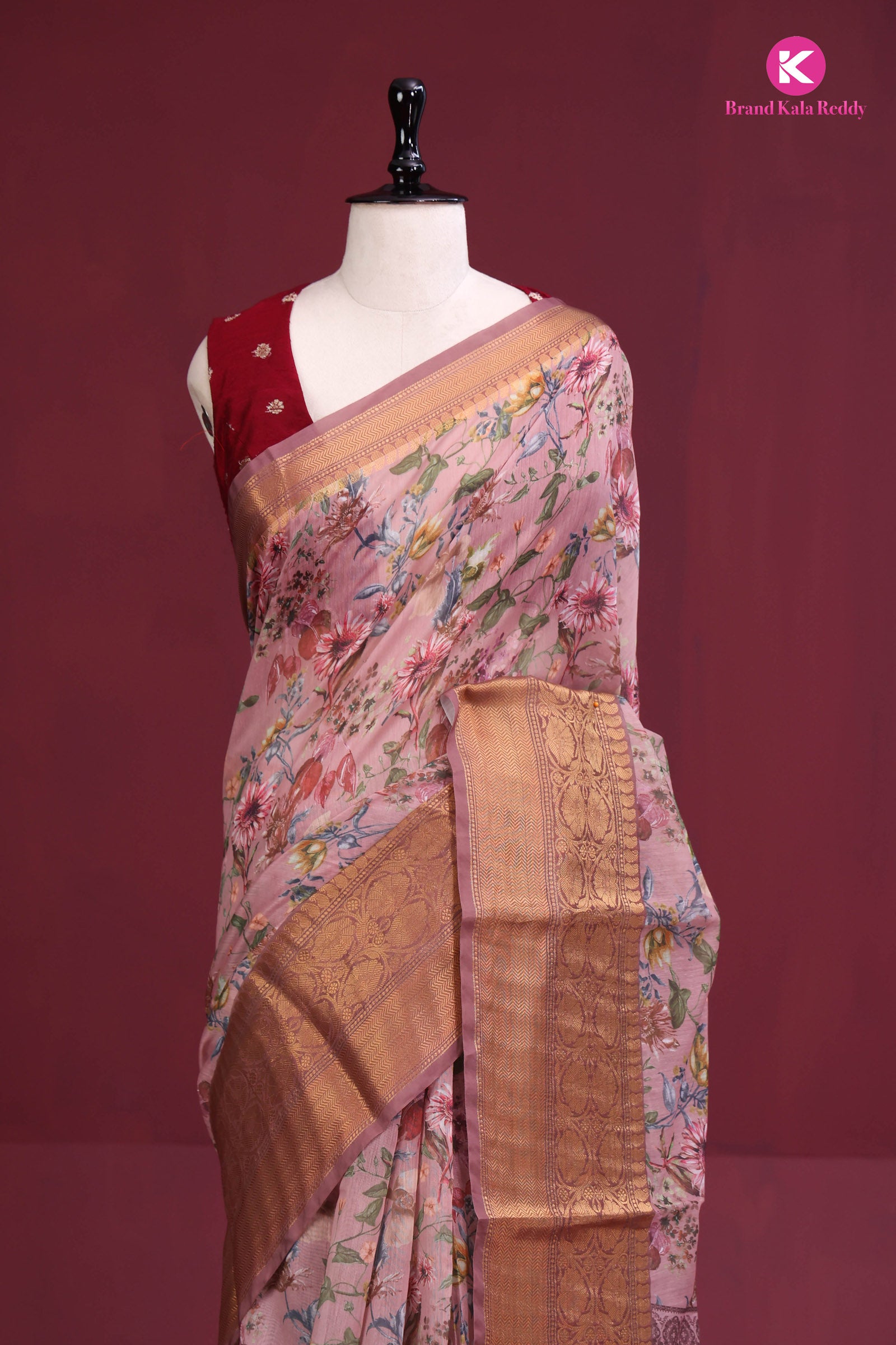 Blush Garden – Printed Silk Elegance