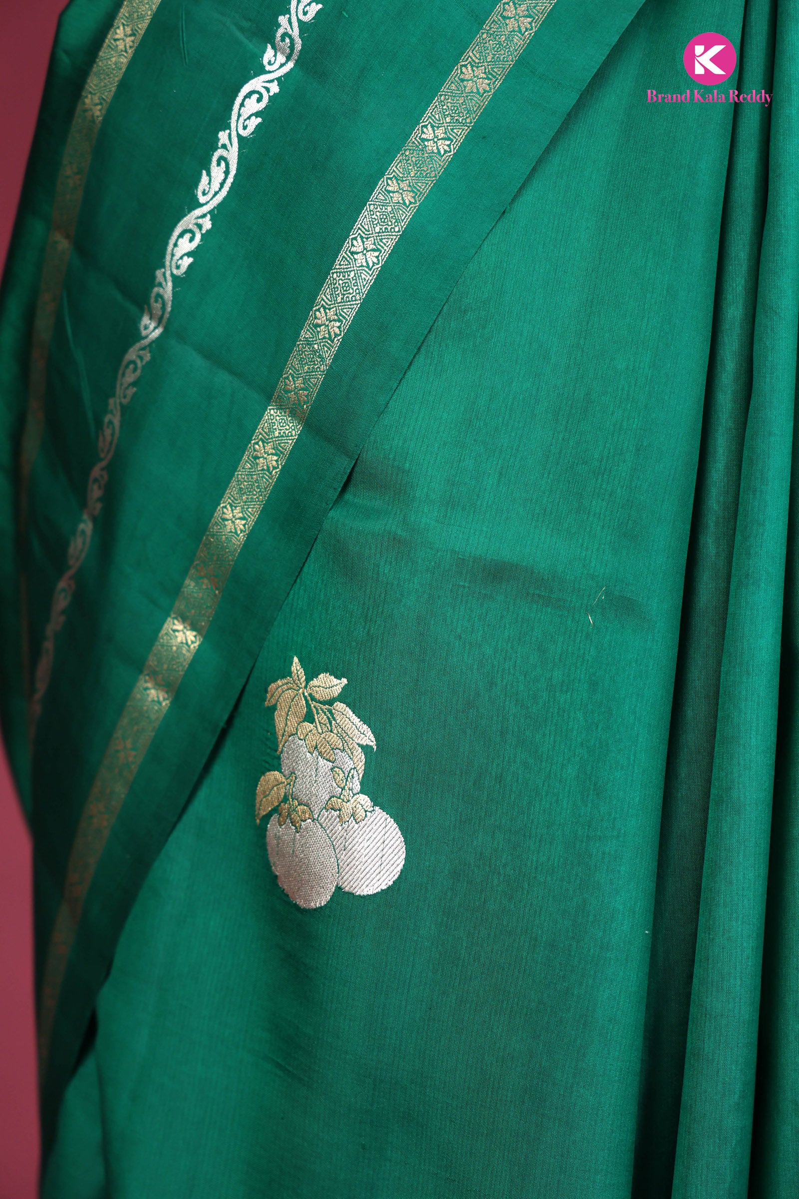 A Bottle Green Banarasi Silk Saree