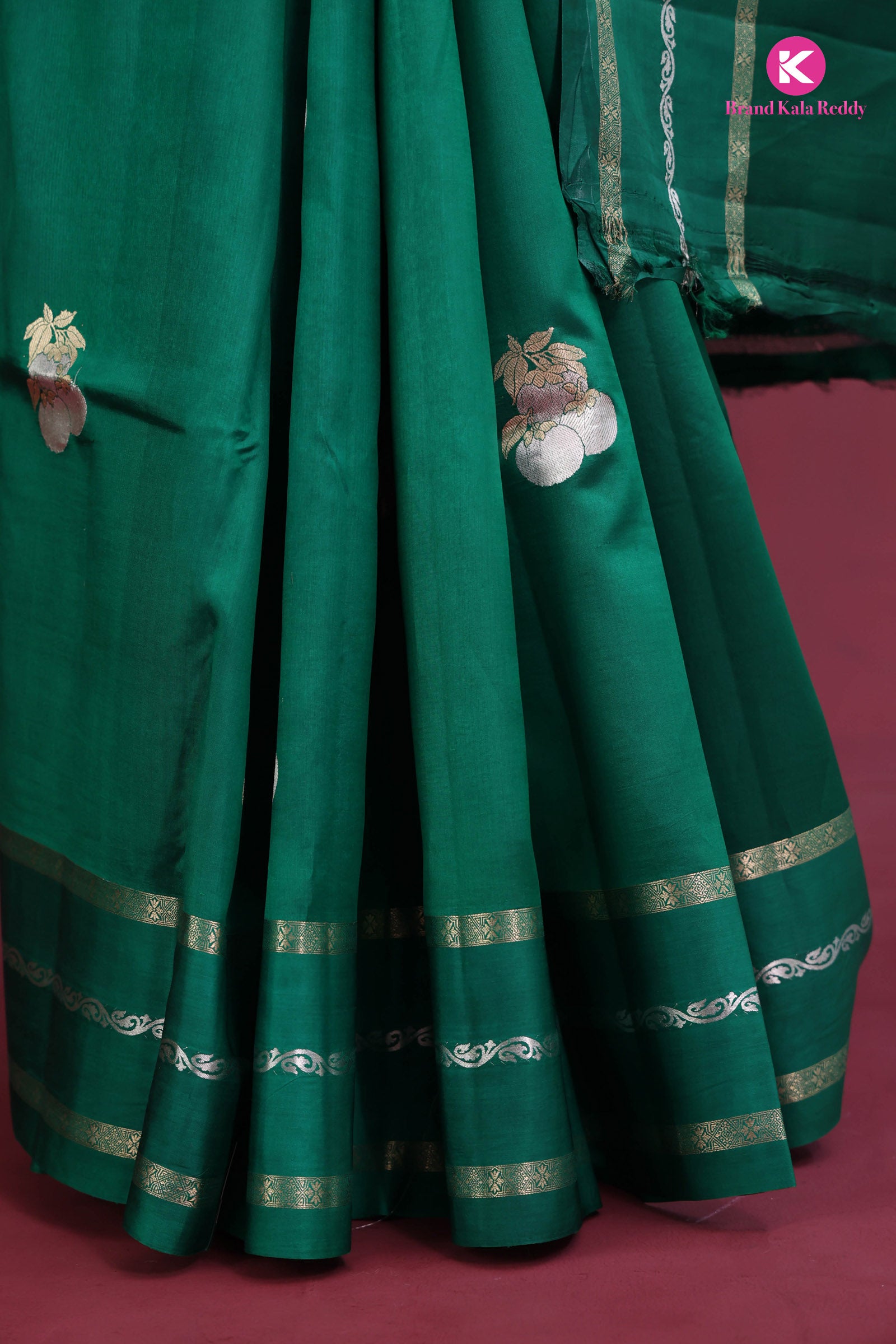 A Bottle Green Banarasi Silk Saree