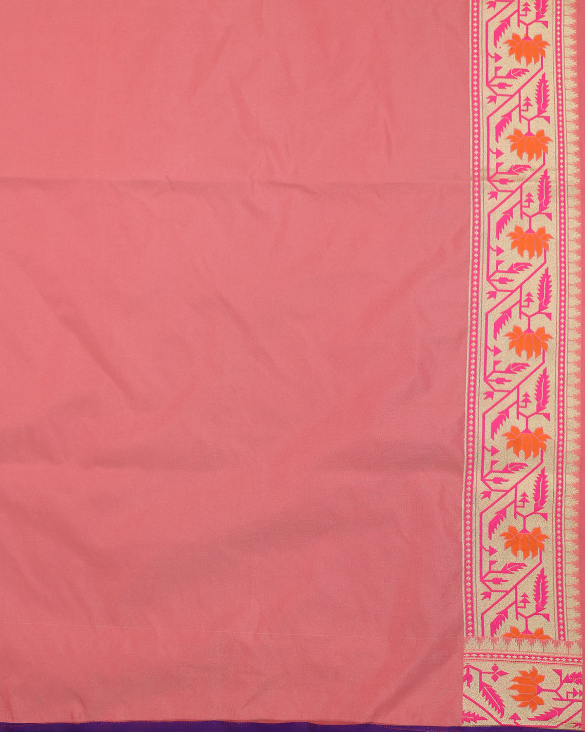 Salmon Pink Paithani Border Banarasi Saree