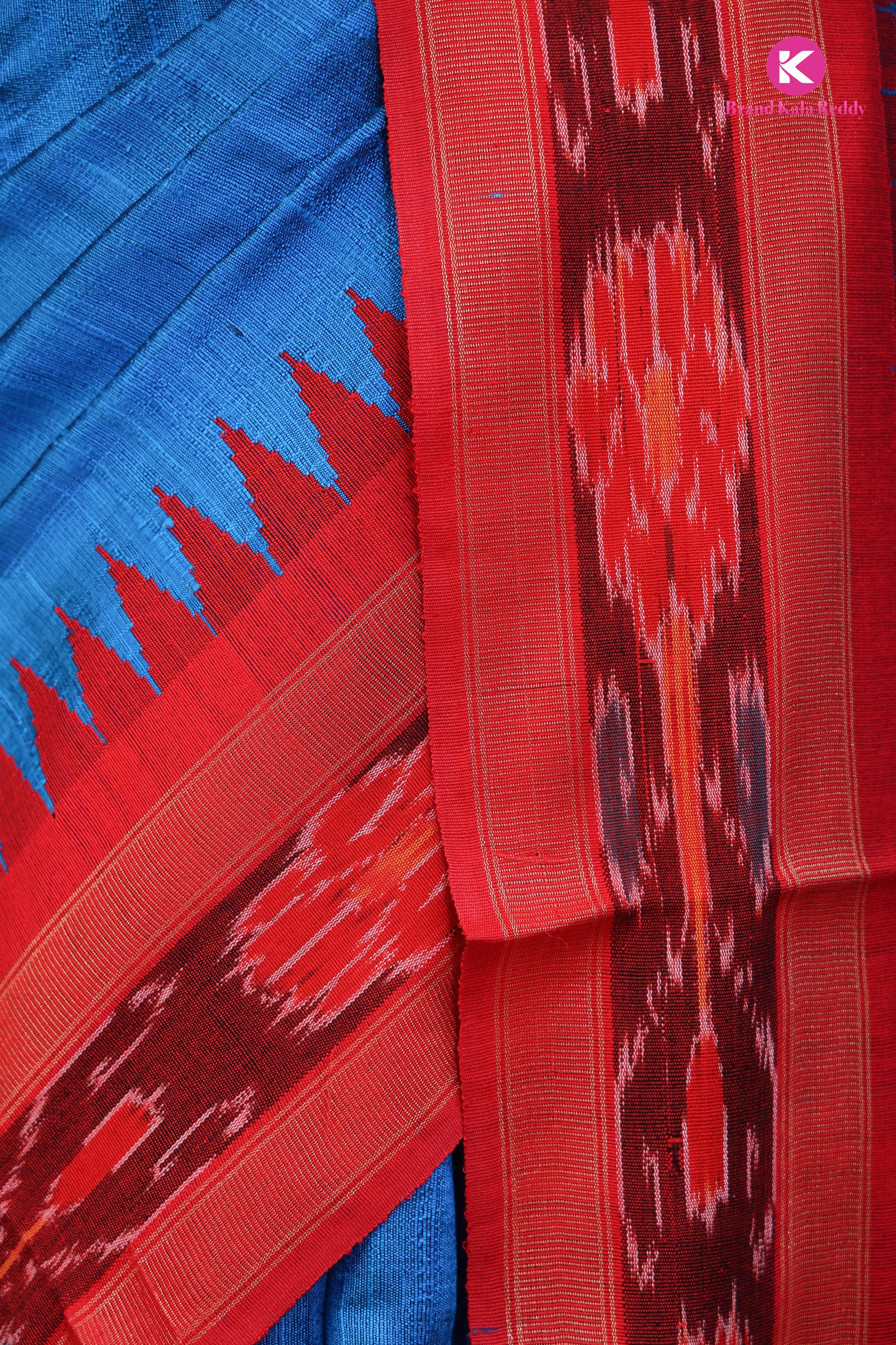 Royal blue tussar saree