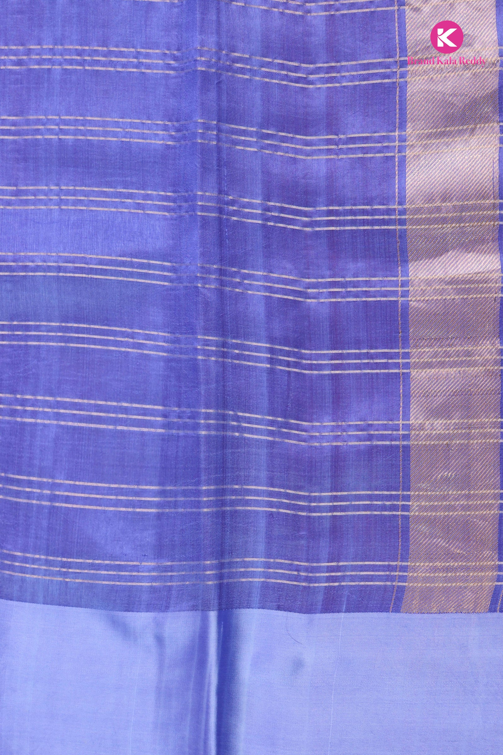 Royal Grace – Periwinkle Checked Banarsi Silk Saree
