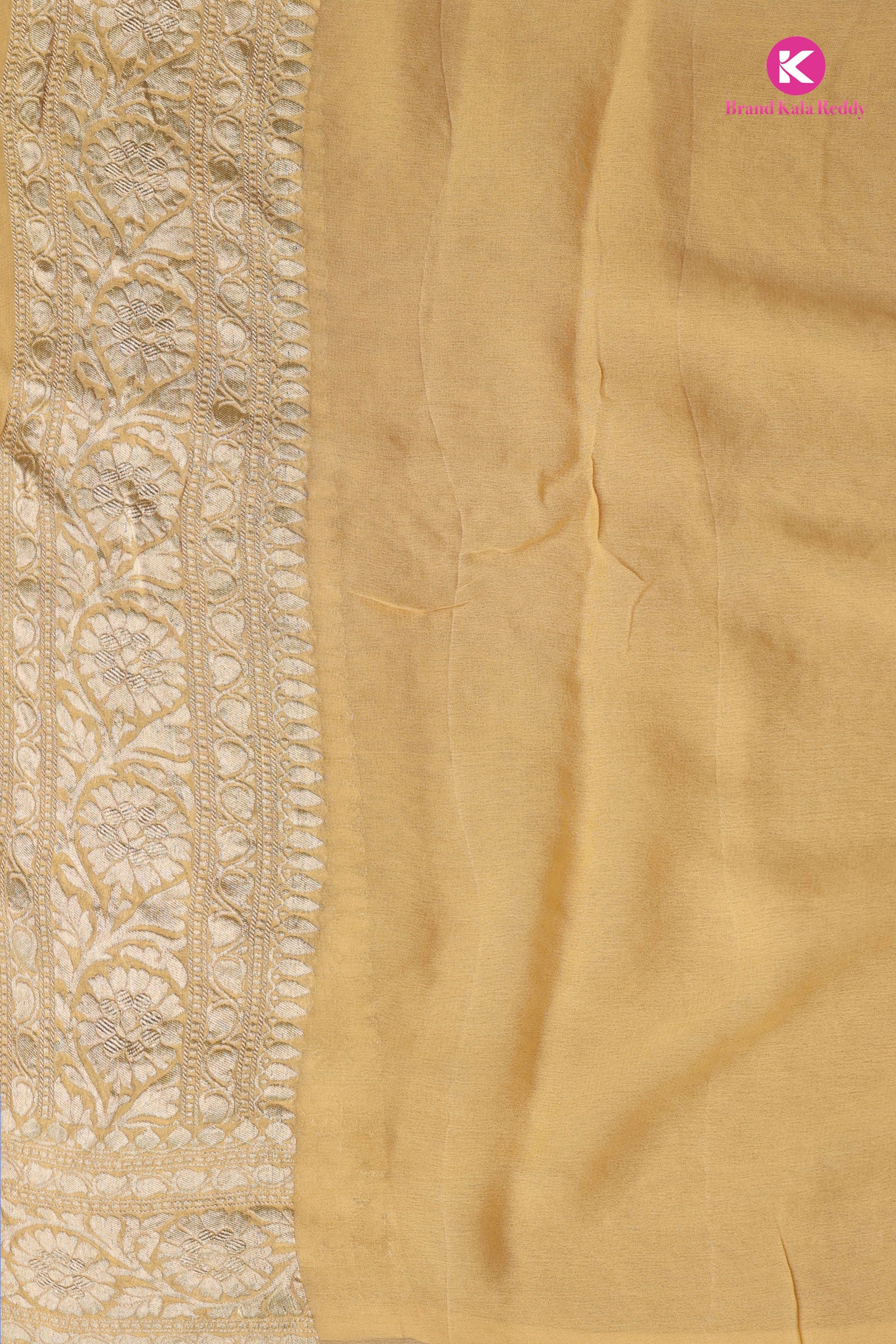 Yellow Georgette Banarasi Silk Saree