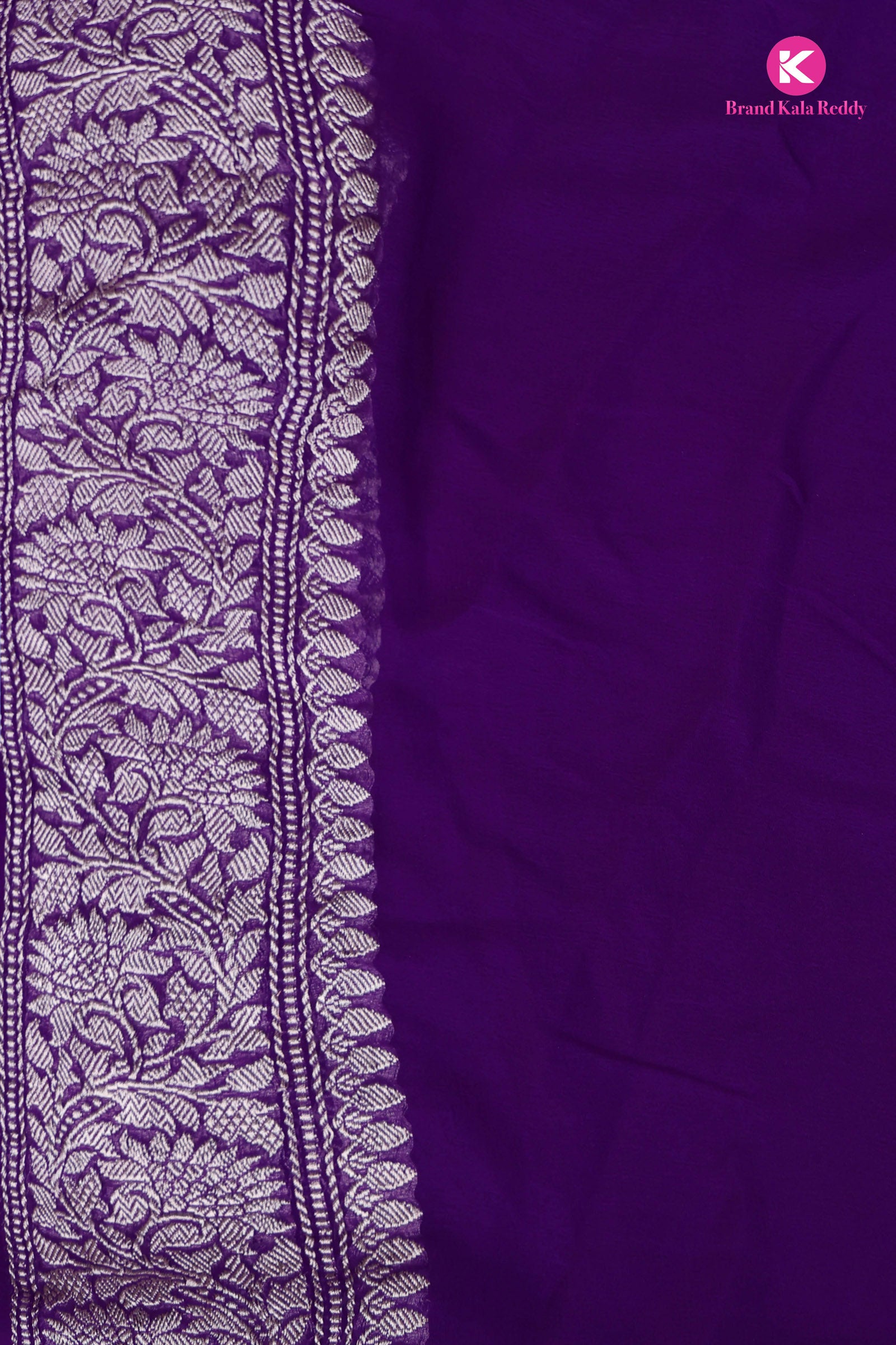 Violet Georgette Banarasi Silk Saree