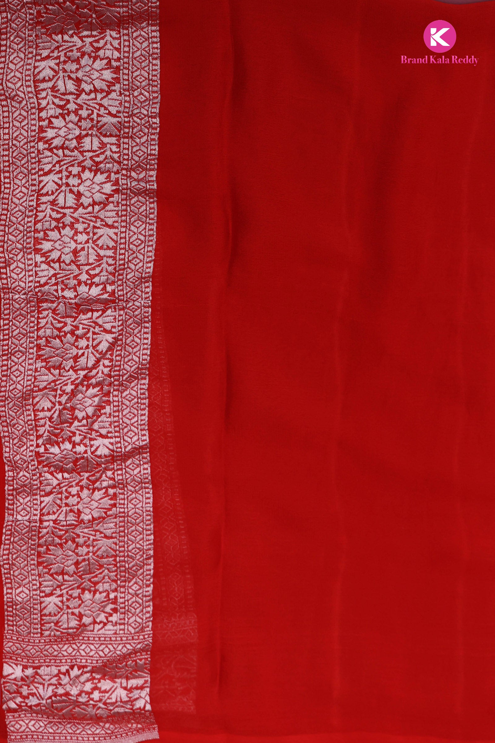 Red Georgette Banarasi Silk Saree