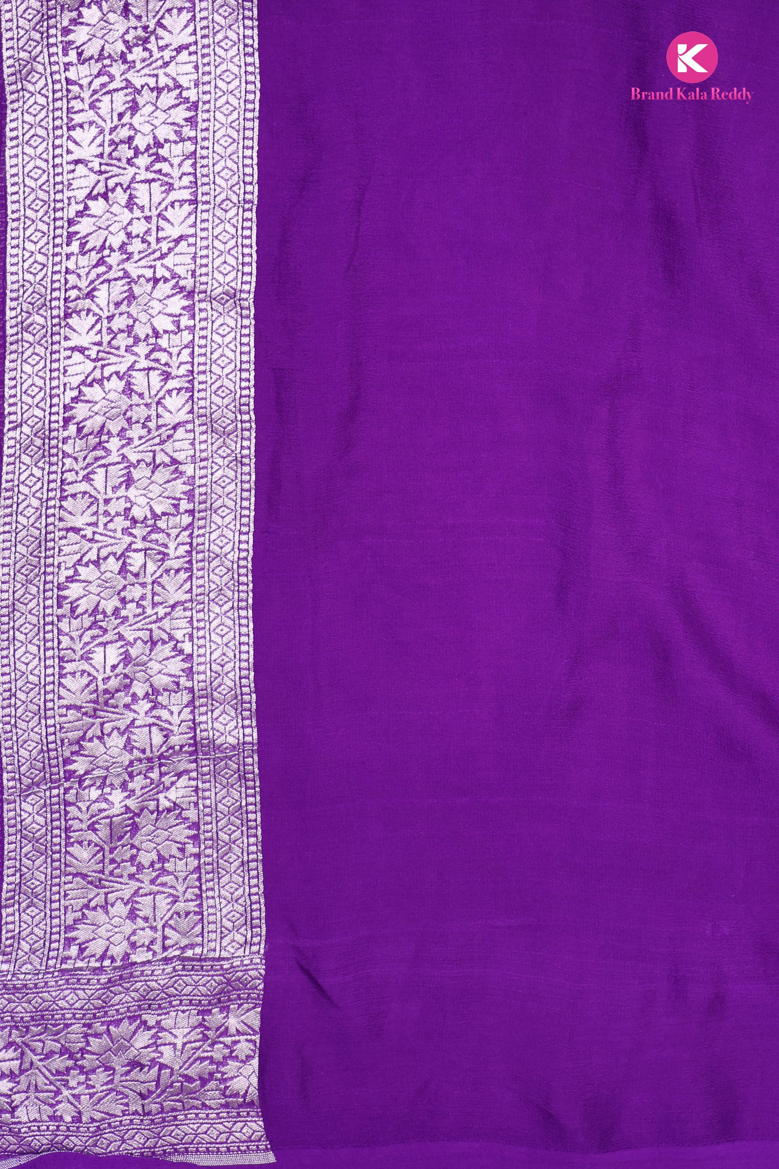 Violet Georgette Banarasi Silk Saree