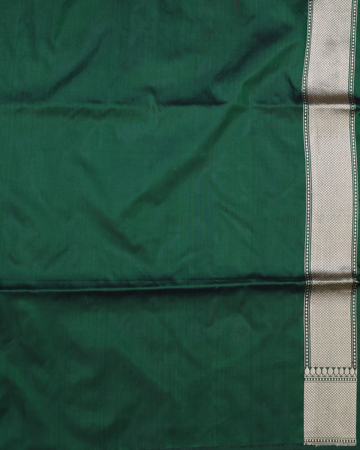 Emerald Elephant Parade :Handloom Banarasi Silk Saree