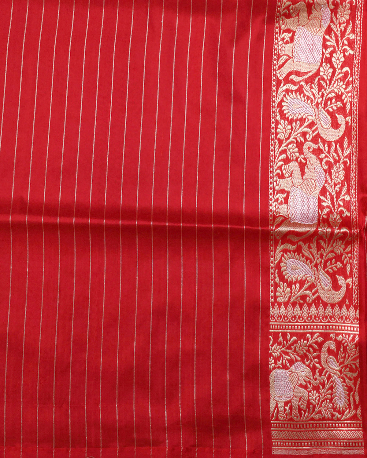 The Empress: Handcrafted Red Banarasi Silk Saree