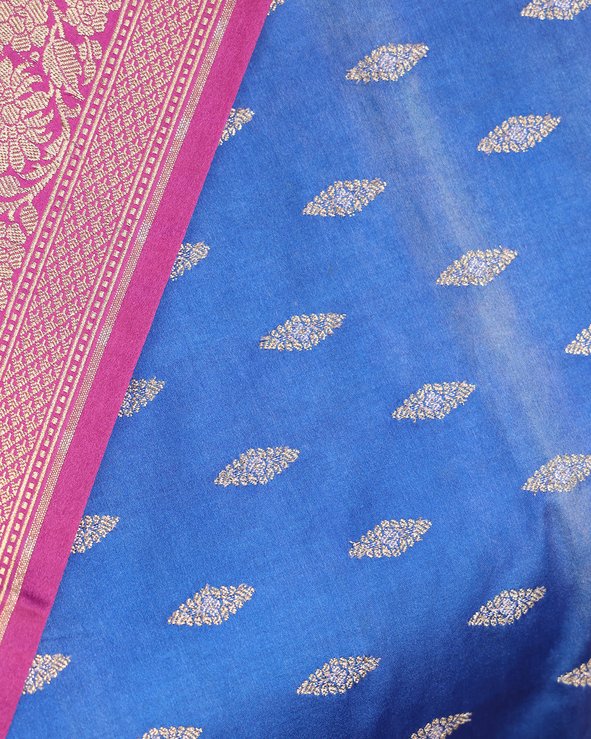 Royal Blue Brocade Border Banarasi Saree