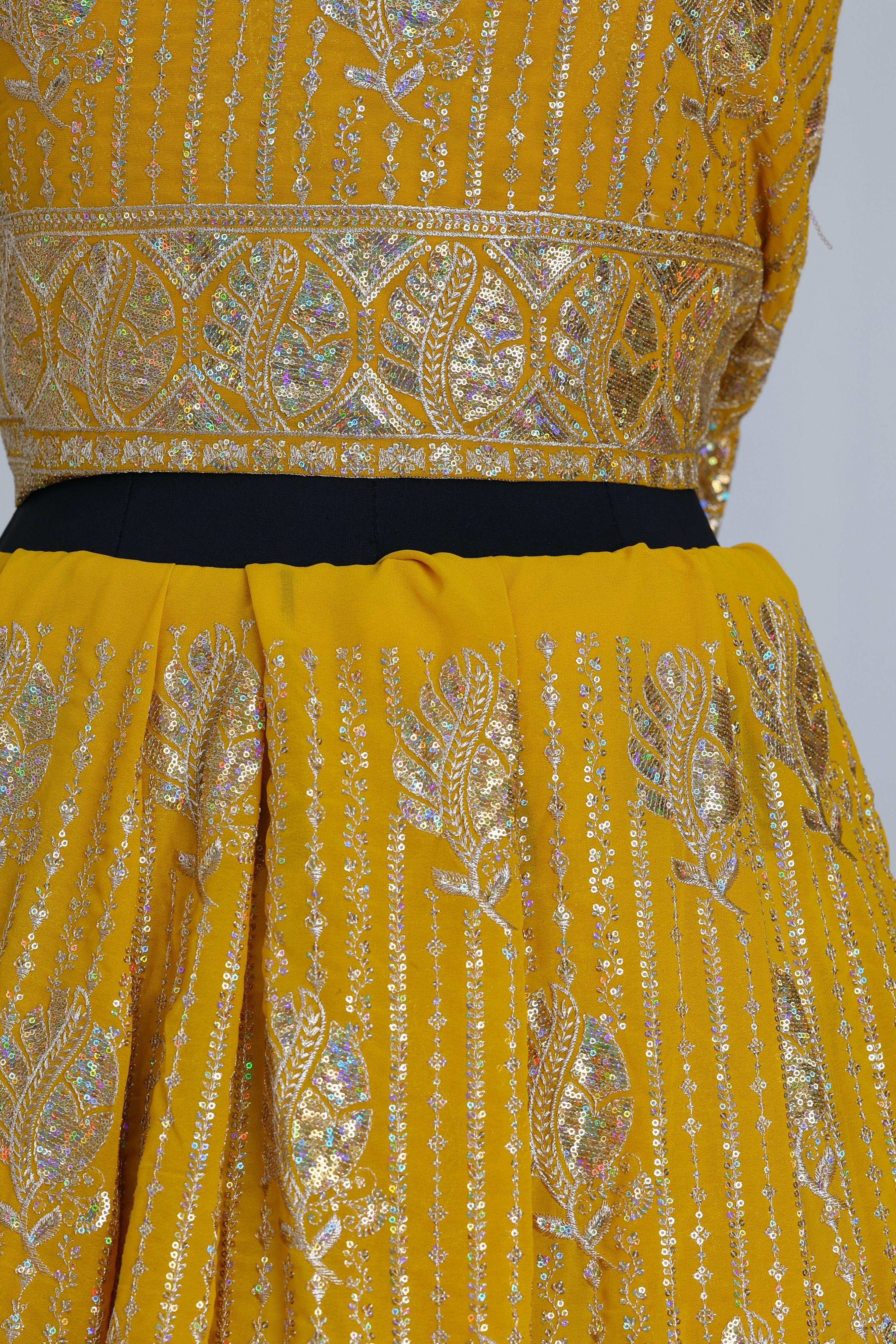 Tuscany yellow Georgette fabric