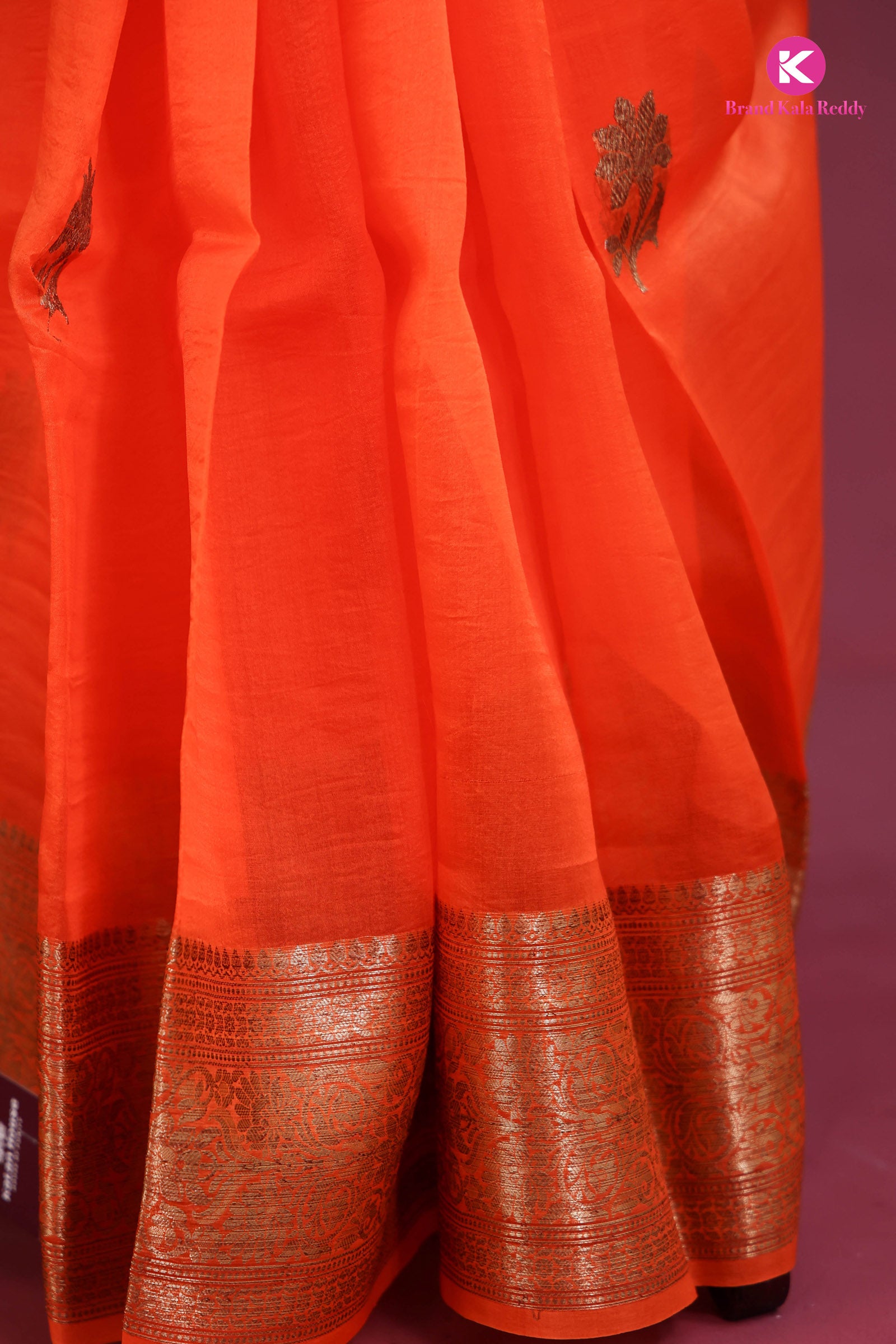 Radiant Flame – Kora Banarasi Silk Elegance
