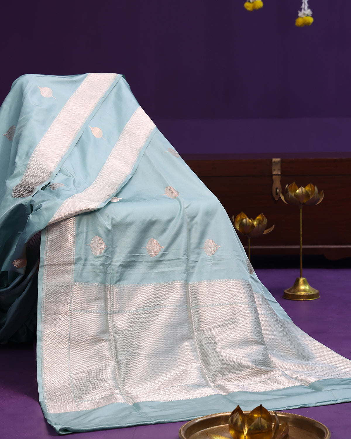 Regal Sky Blue Banarsi Silk Saree