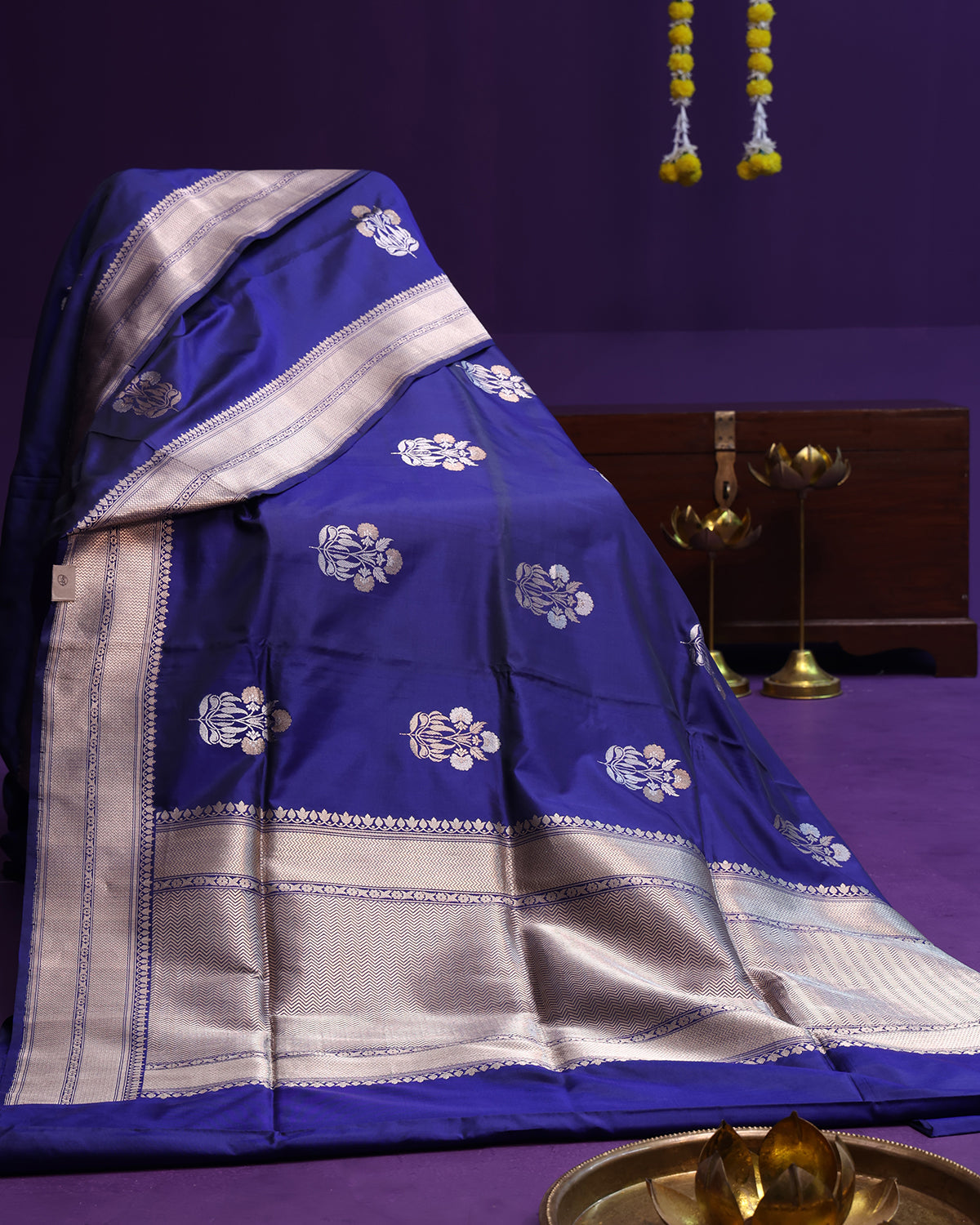 Cobalt Blue Banarasi Silk Handloom Saree