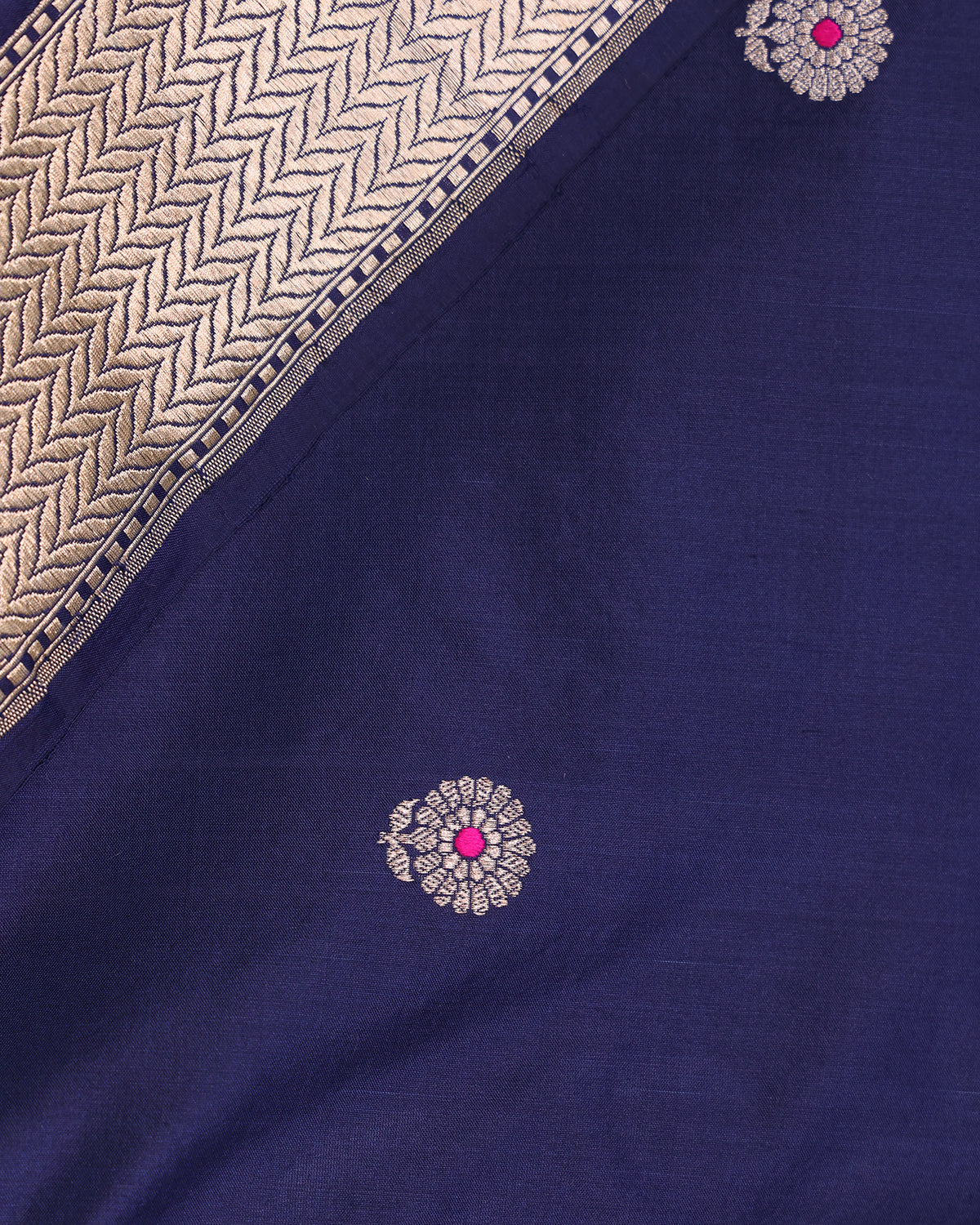 Navy Blue Banarasi Saree