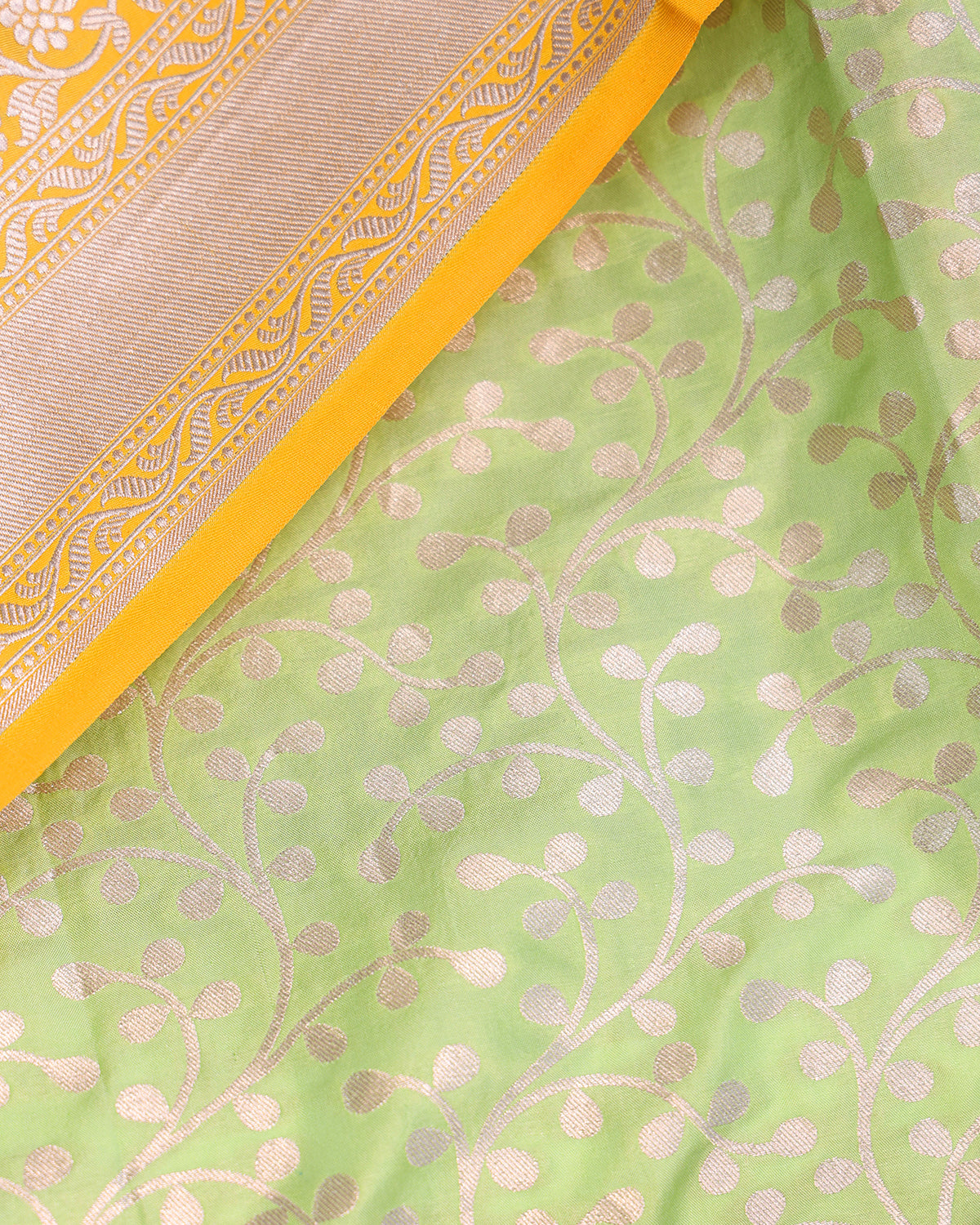 Inchworm Green Banarasi Saree
