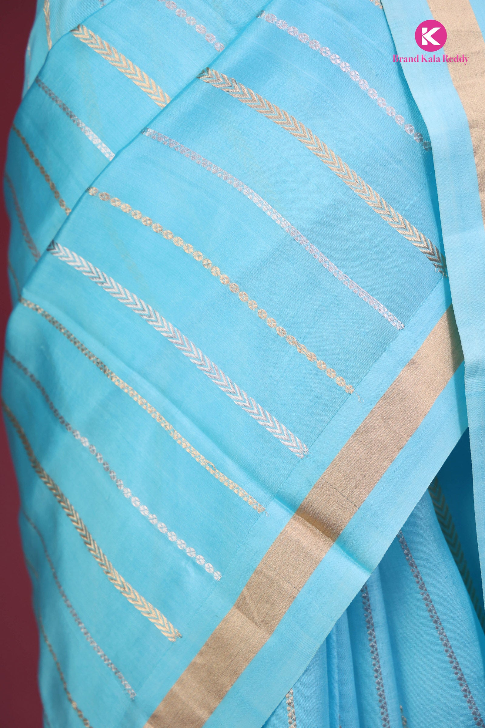 light blue mashru saree