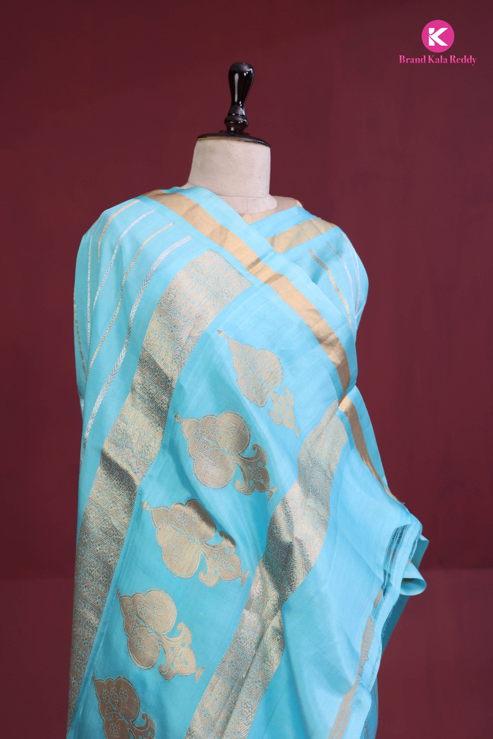 light blue mashru saree