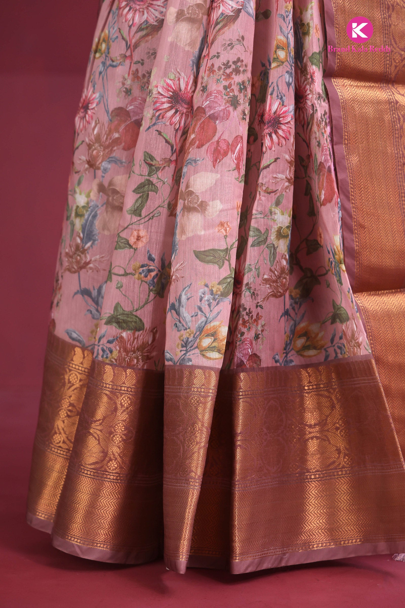 Blush Garden – Printed Silk Elegance