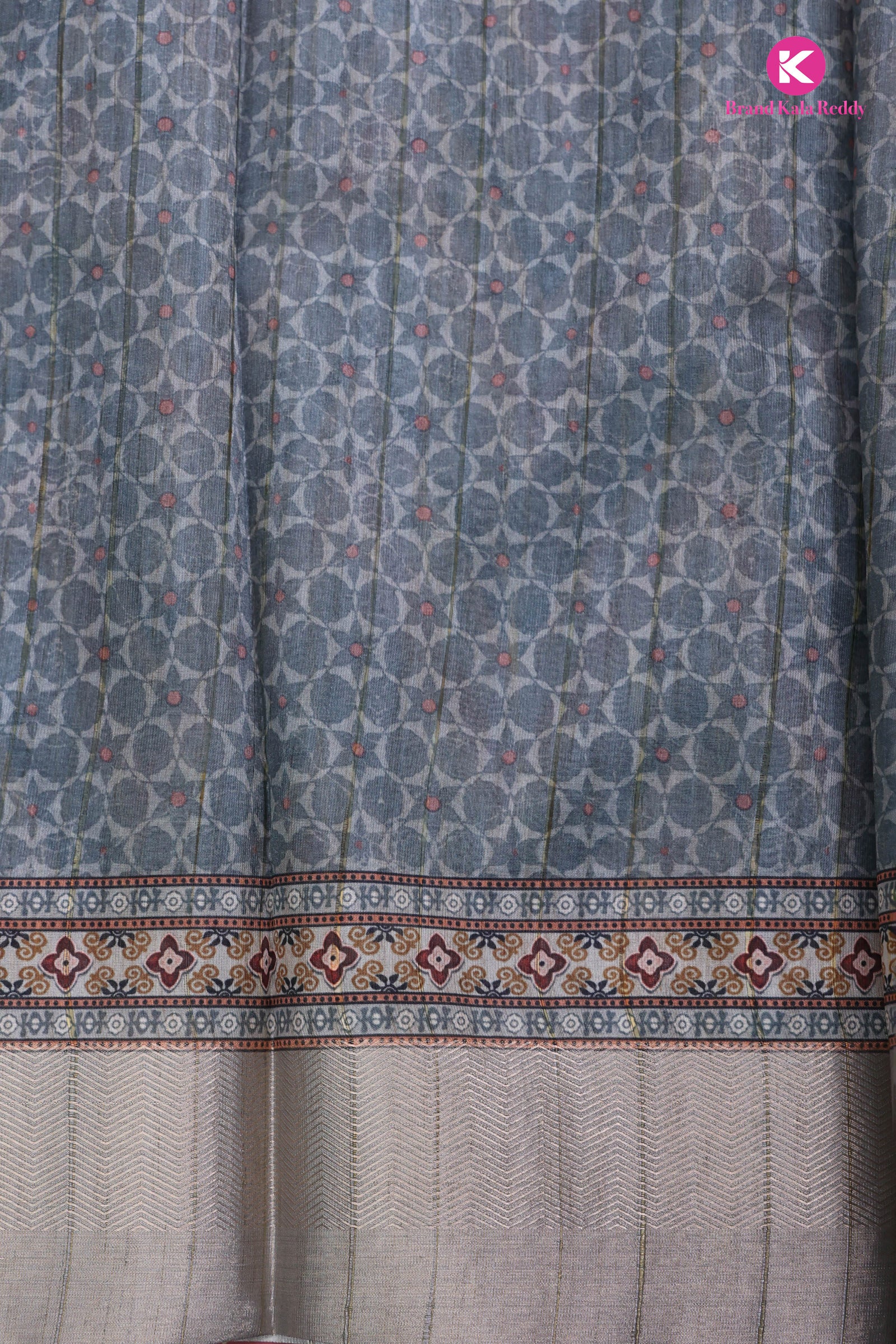 Bold Soul in Silken Hues – Chevron Printed Silk Saree