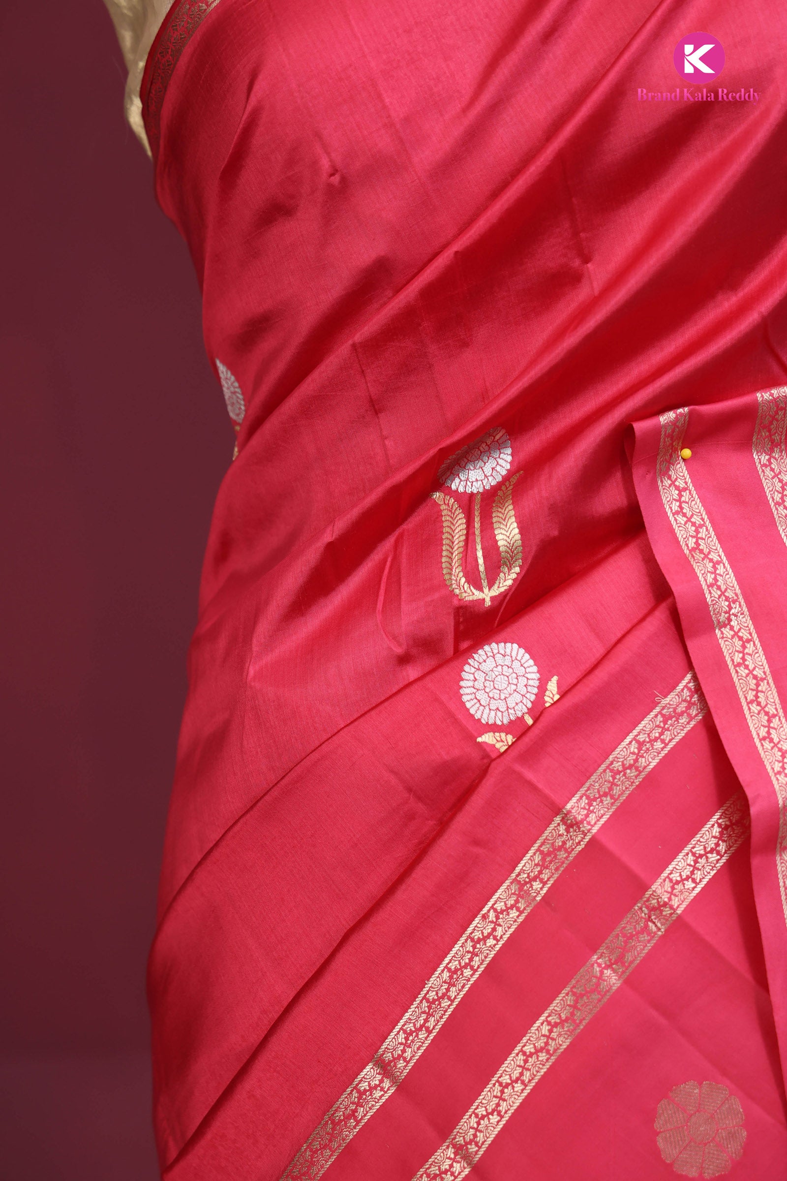"Rose Radiance – Chiniya Banarasi Silk Saree