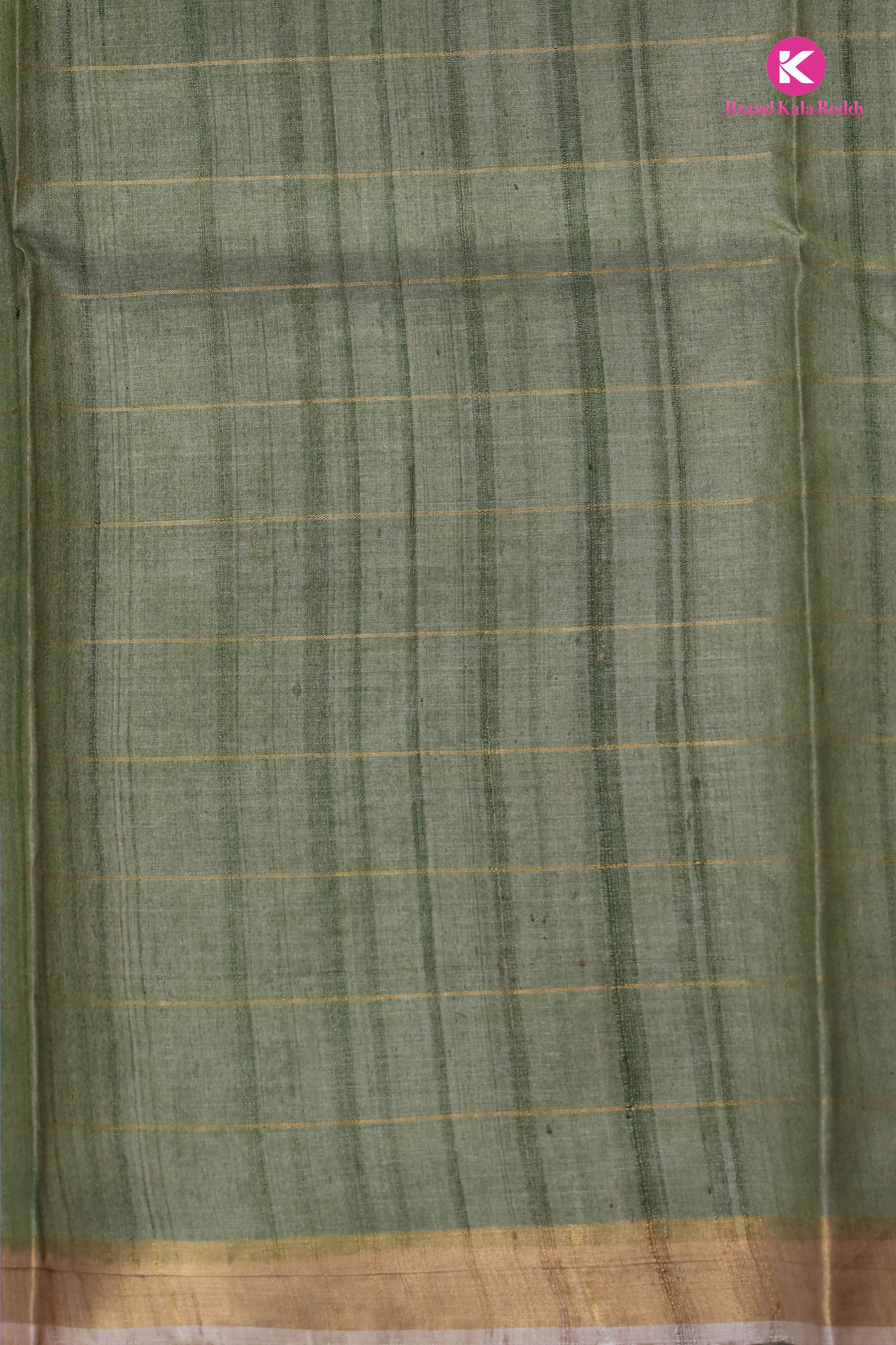 Beige Printed Tussar Silk Saree