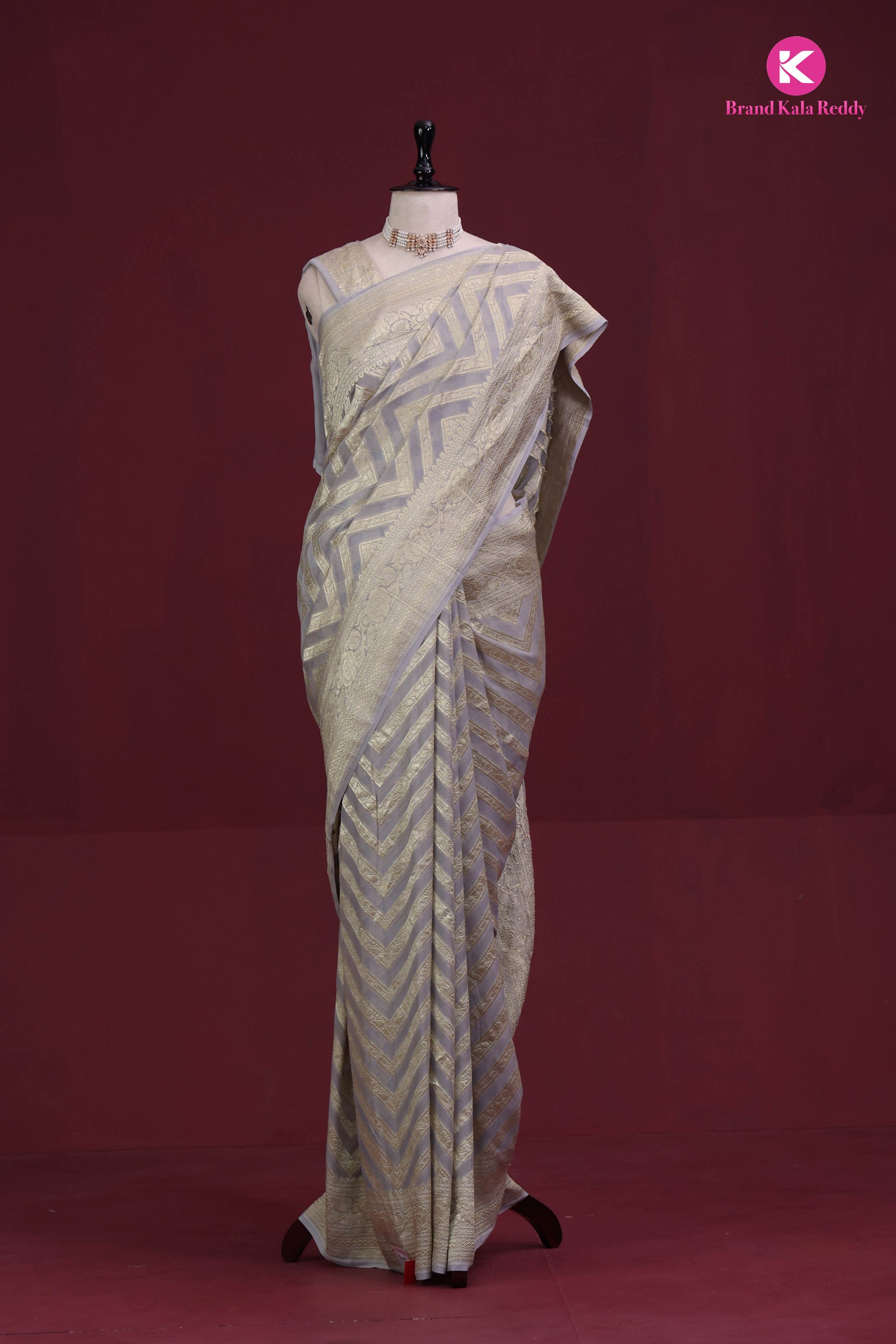 Cobblestone Georgette Banarasi Silk Saree