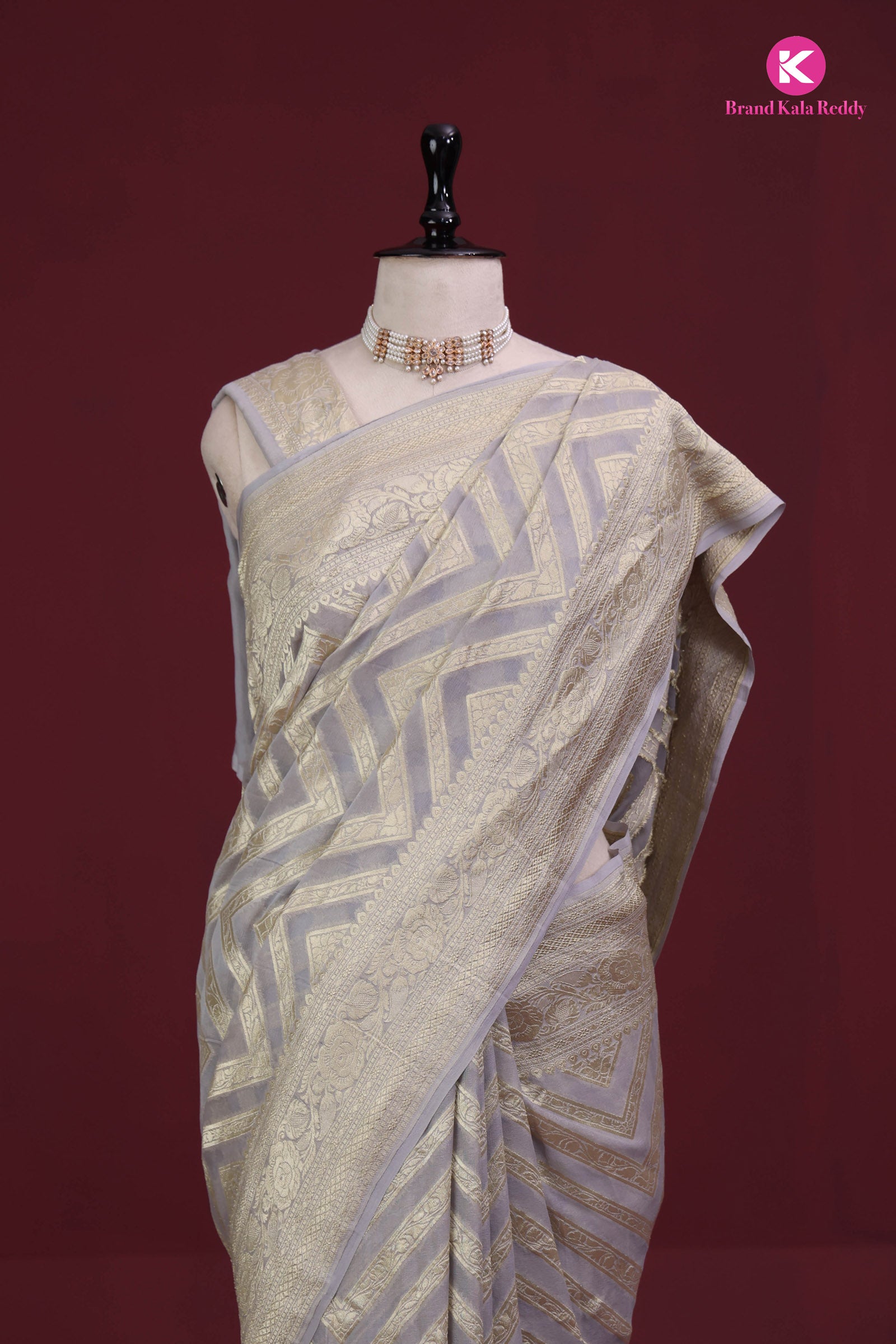 Cobblestone Georgette Banarasi Silk Saree