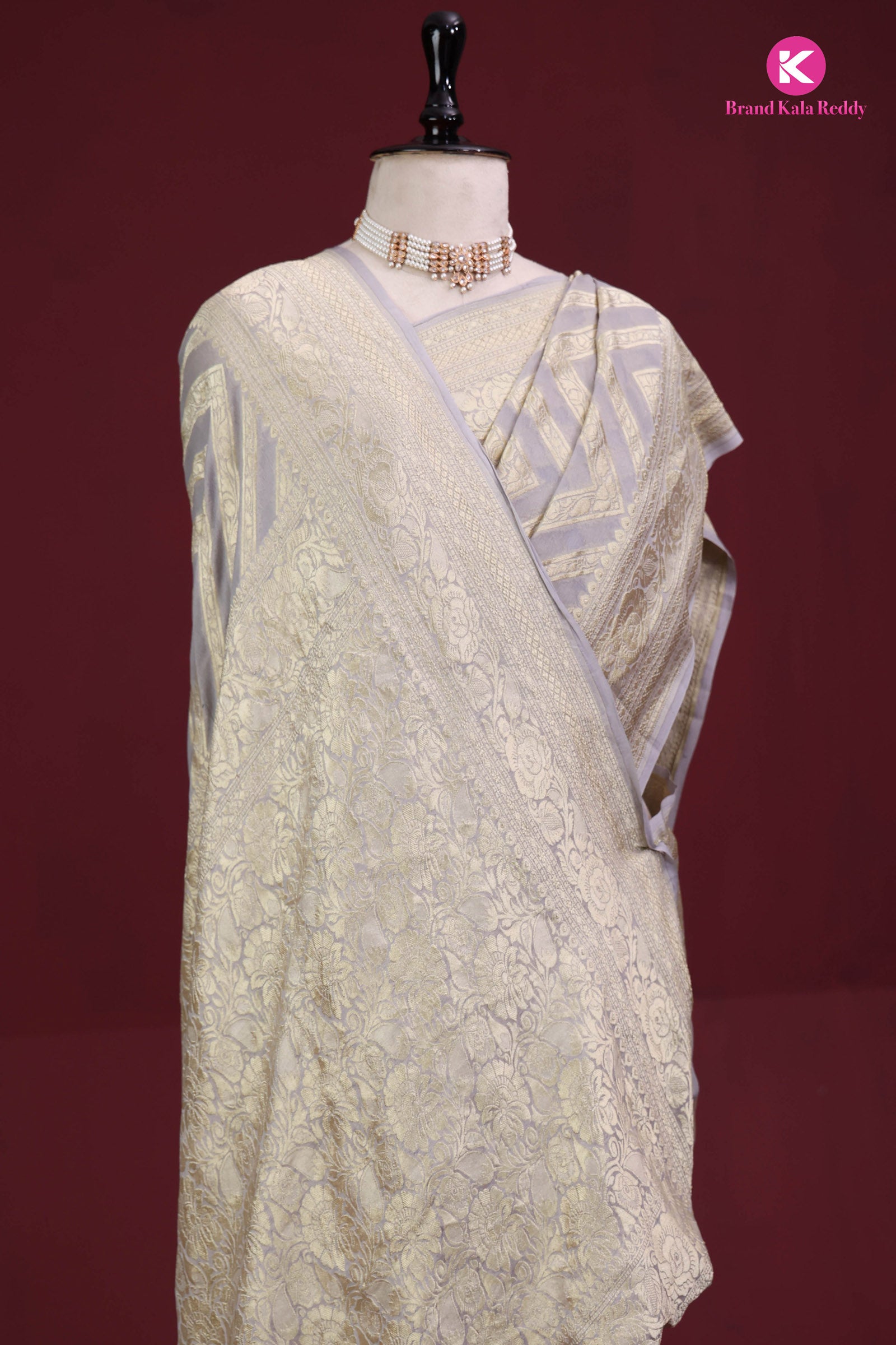 Cobblestone Georgette Banarasi Silk Saree