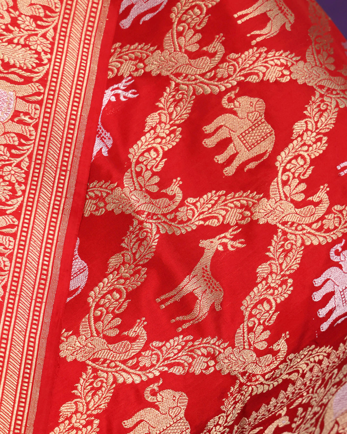 The Empress: Handcrafted Red Banarasi Silk Saree