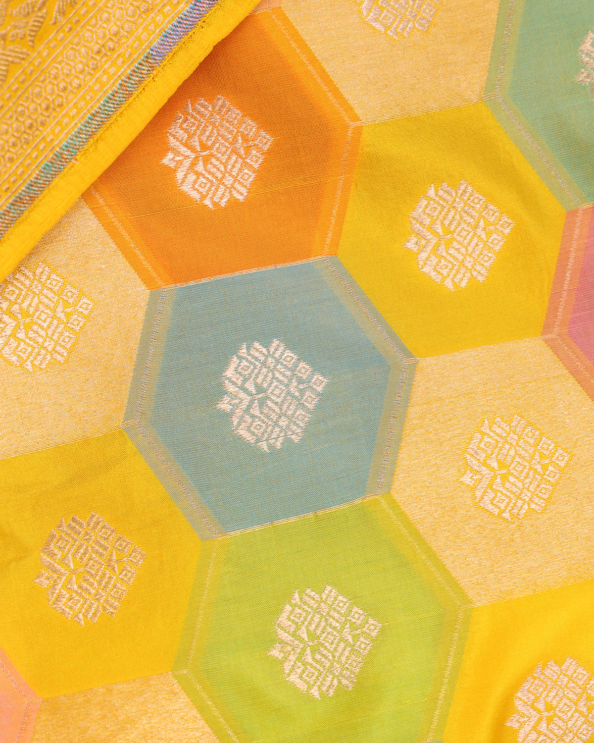 Yellow Banarasi Rangkat Silk Saree