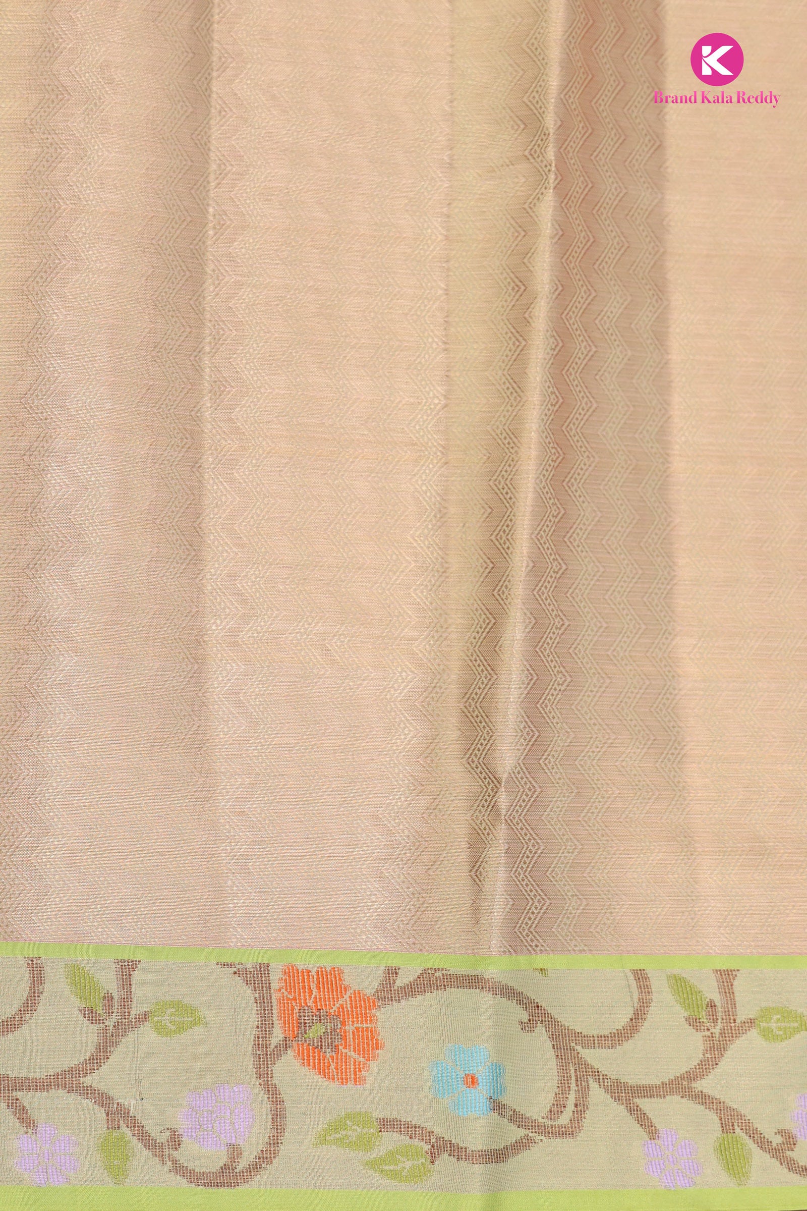 Pink Zari Kota Silk Saree with Floral Zari Border