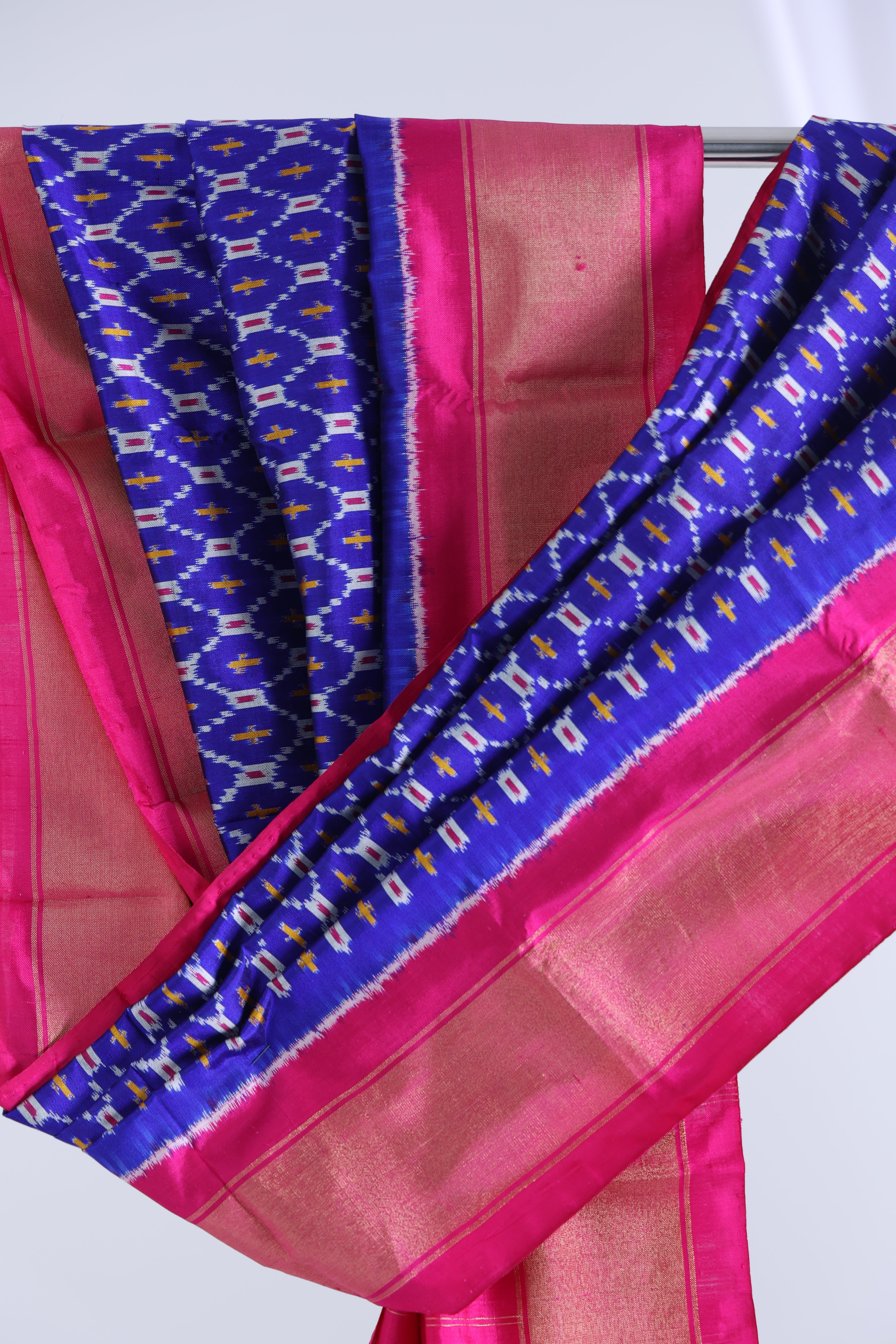 Royal blue with red colour ikkat Dupatta