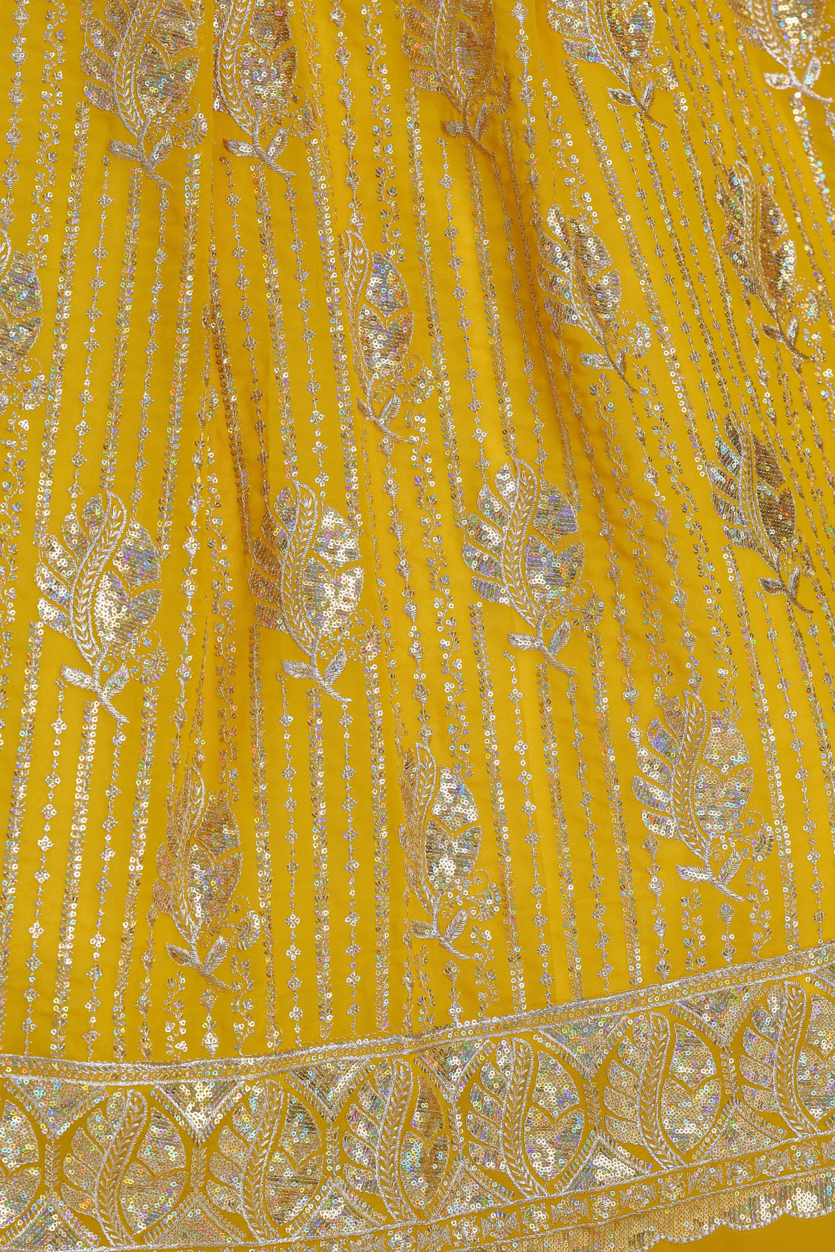 Tuscany yellow Georgette fabric