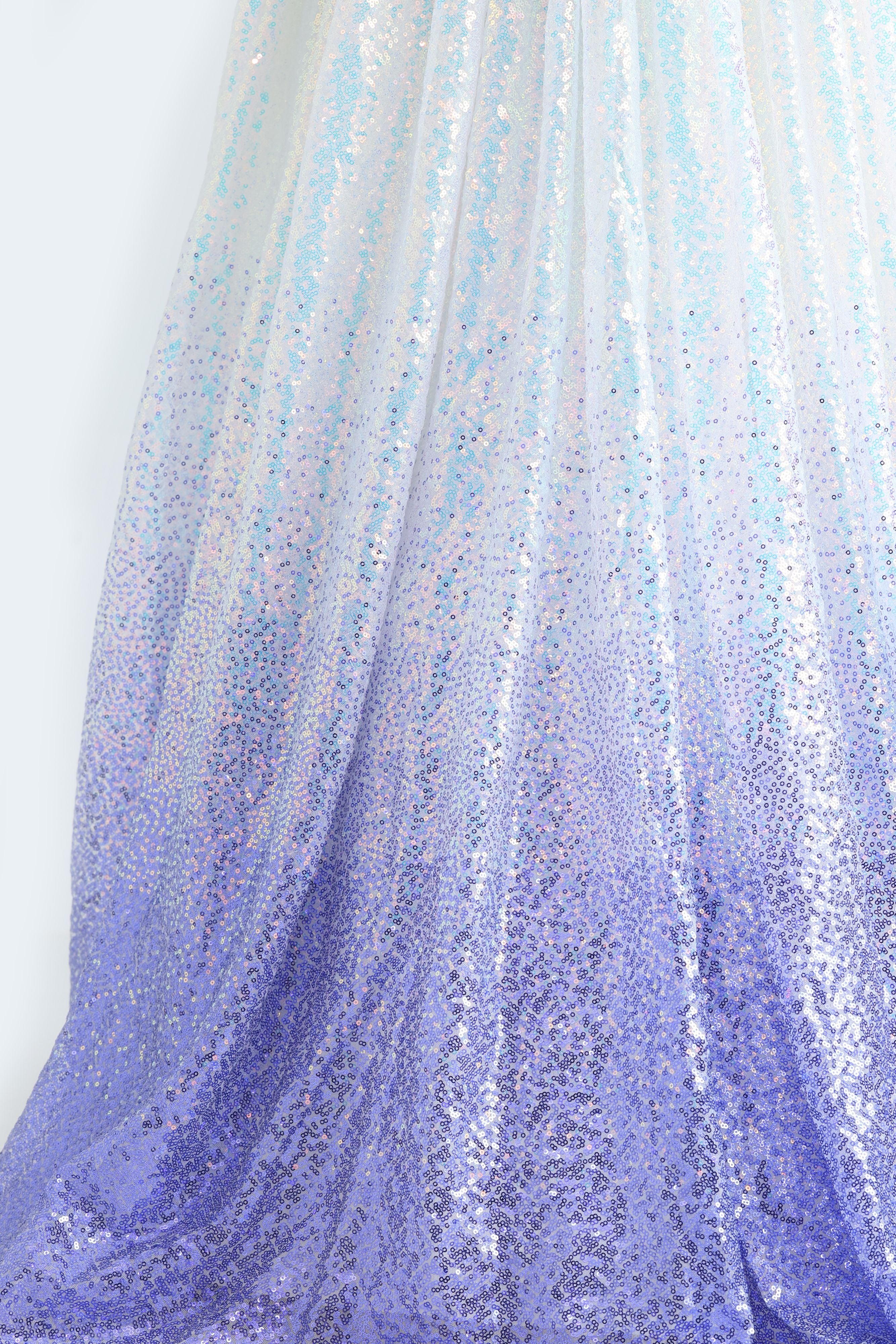 White net fabric with violet sequence