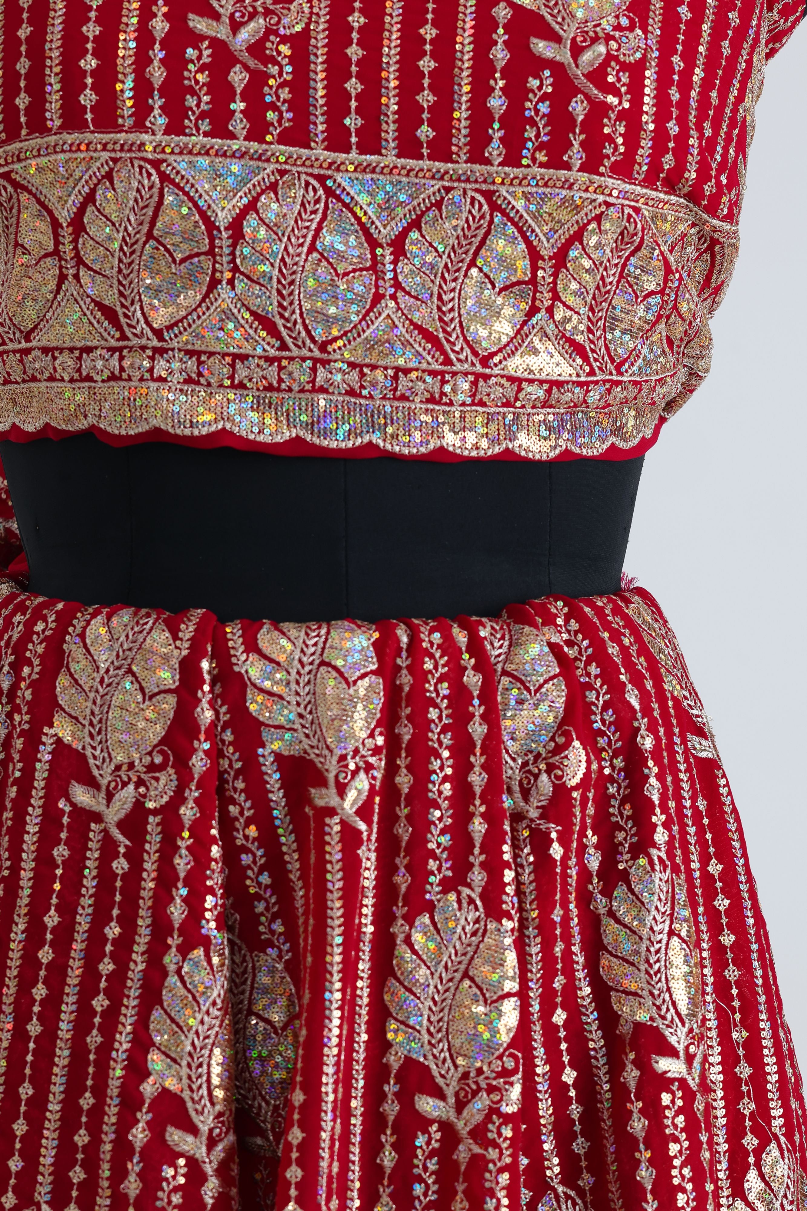 Scarlet Red Georgette fabric