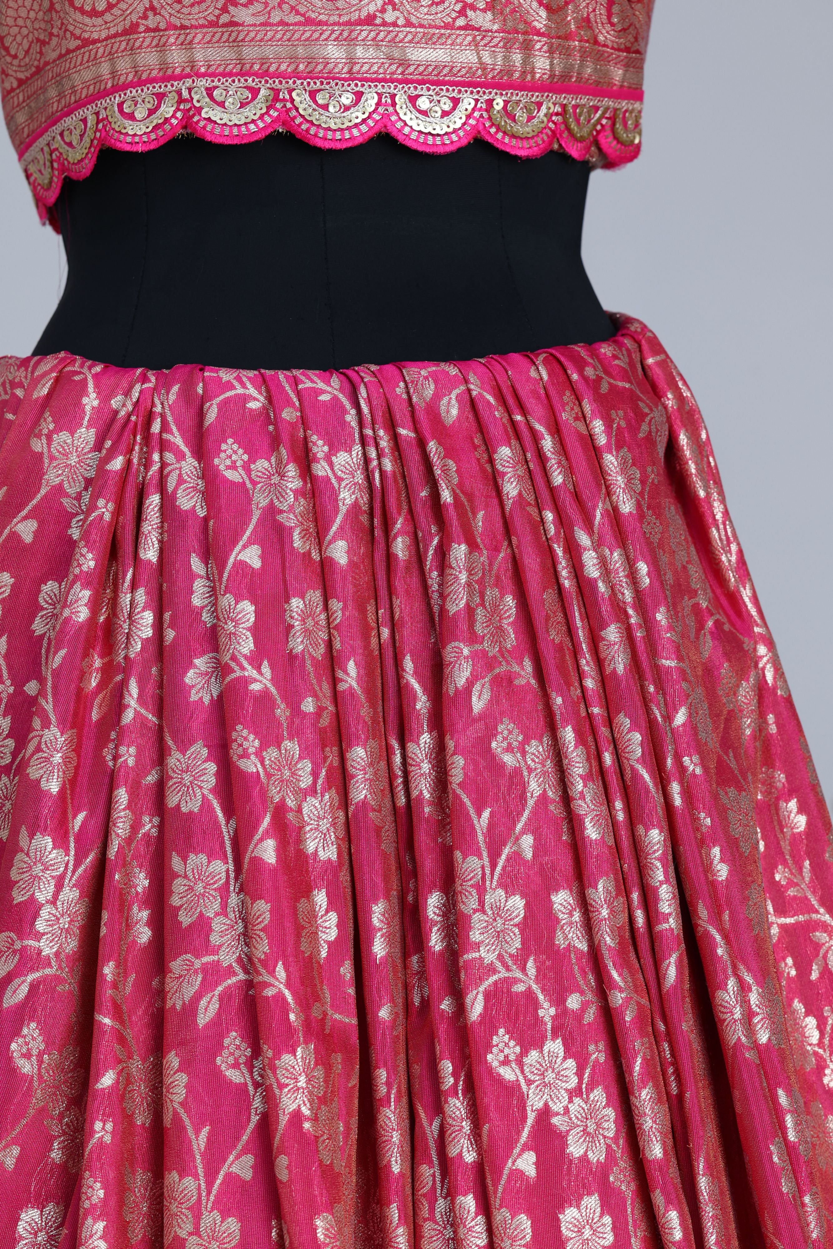Blush pink Banarasi fabric
